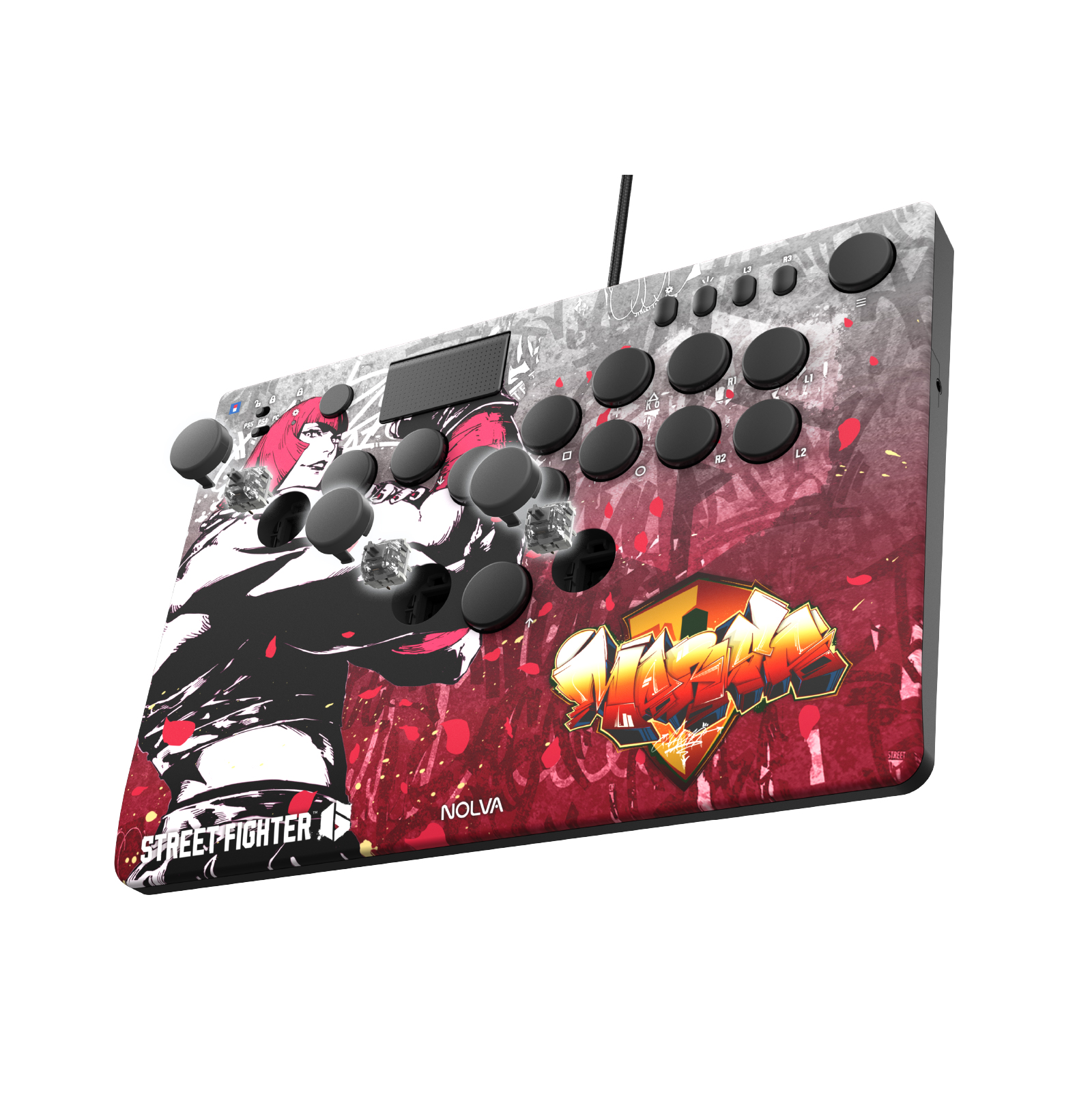 Hori NOLVA 快打旋風6 機械式全按鍵街機控制器(適用於PS5/PC)(瑪麗莎)