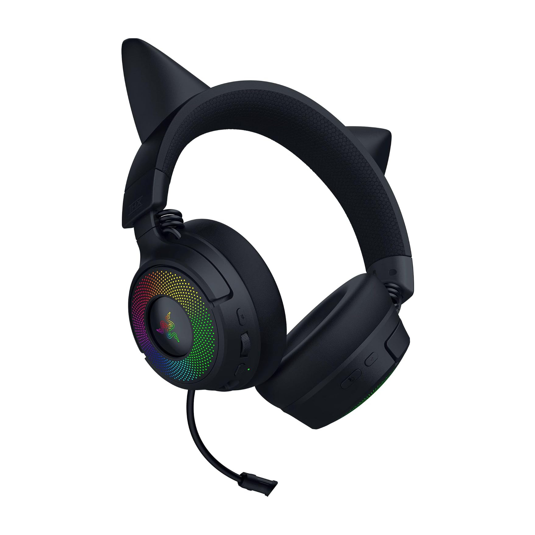 Razer Kraken Kitty V3 Pro 貓耳造型 RGB 三模無線遊戲耳機(黑色-Black-黑色)