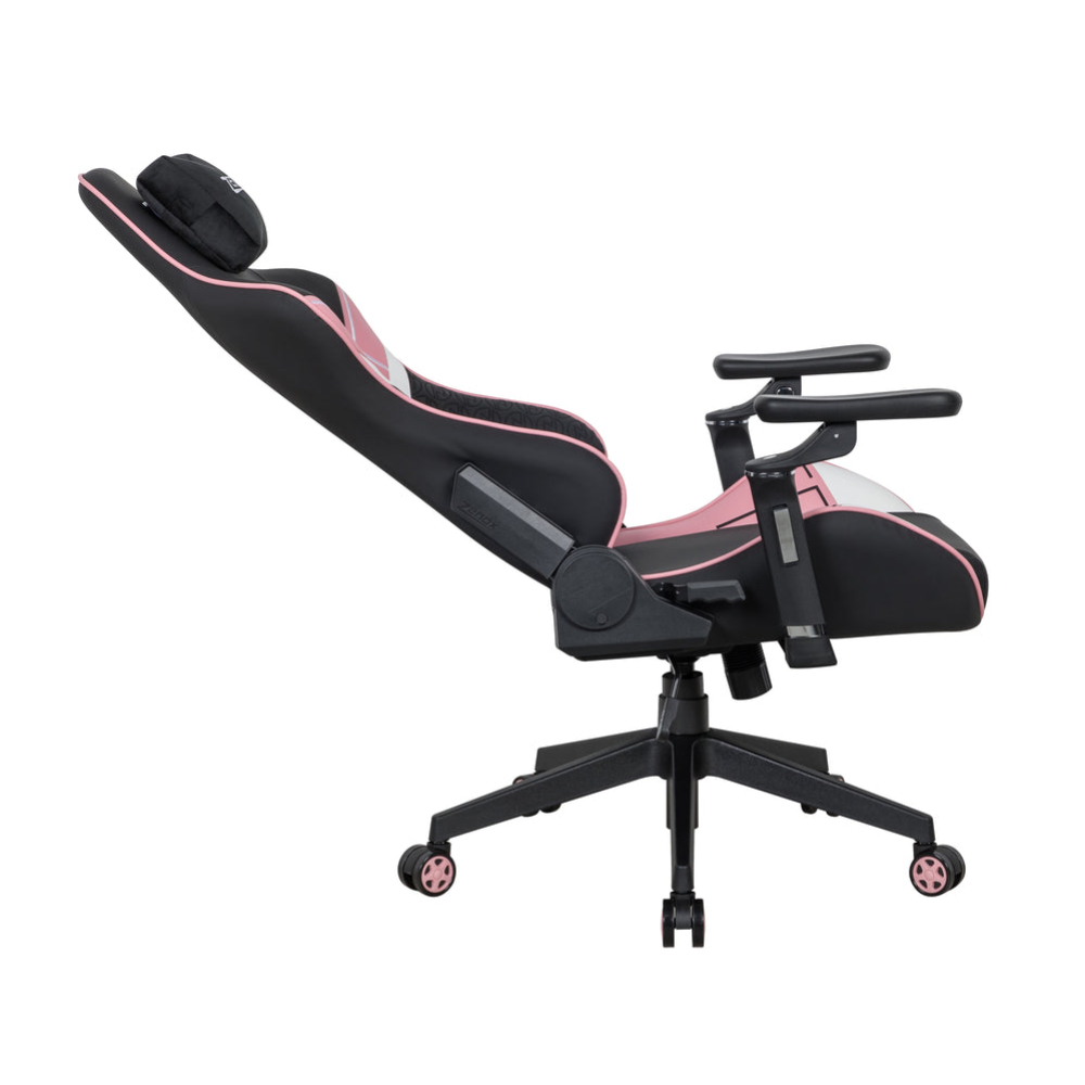 C255C Zenox Saturn MK-2 人體工學高背電競椅(5D 扶手)(Leather/Pink)