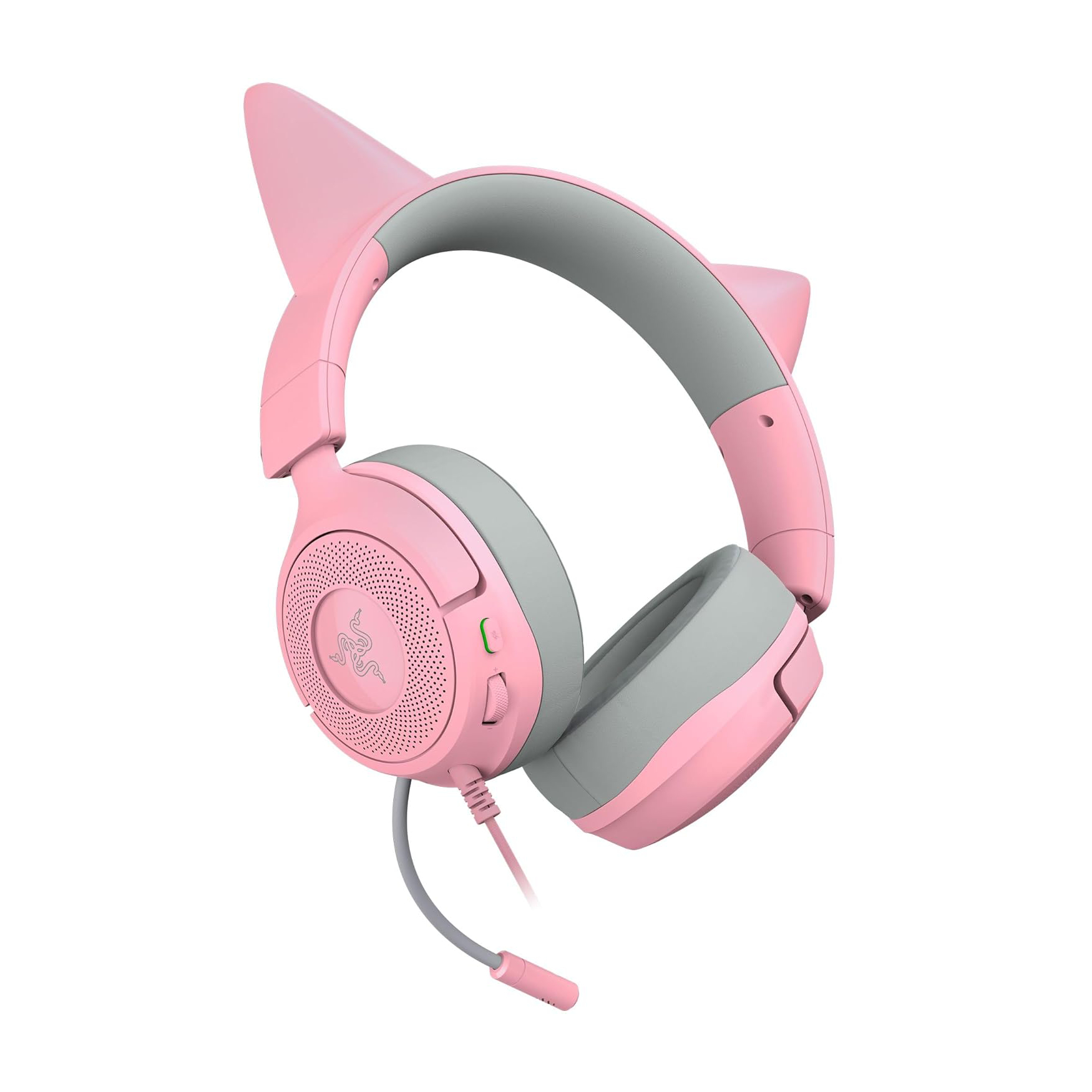 Razer Kraken Kitty V3 X 貓耳造型 有線遊戲耳機(Quartz-粉色)