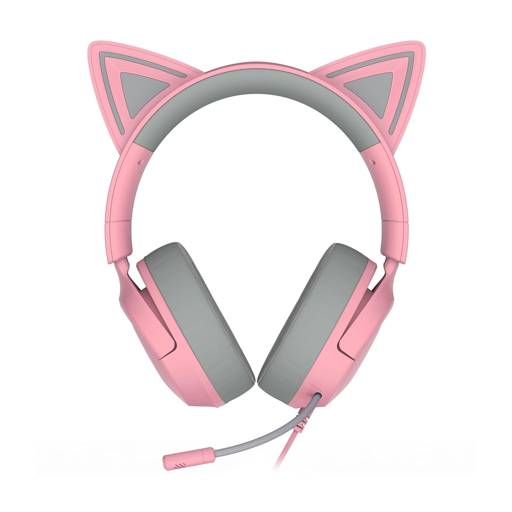 Razer Kraken Kitty V3 X 貓耳造型 有線遊戲耳機(Quartz-粉色)