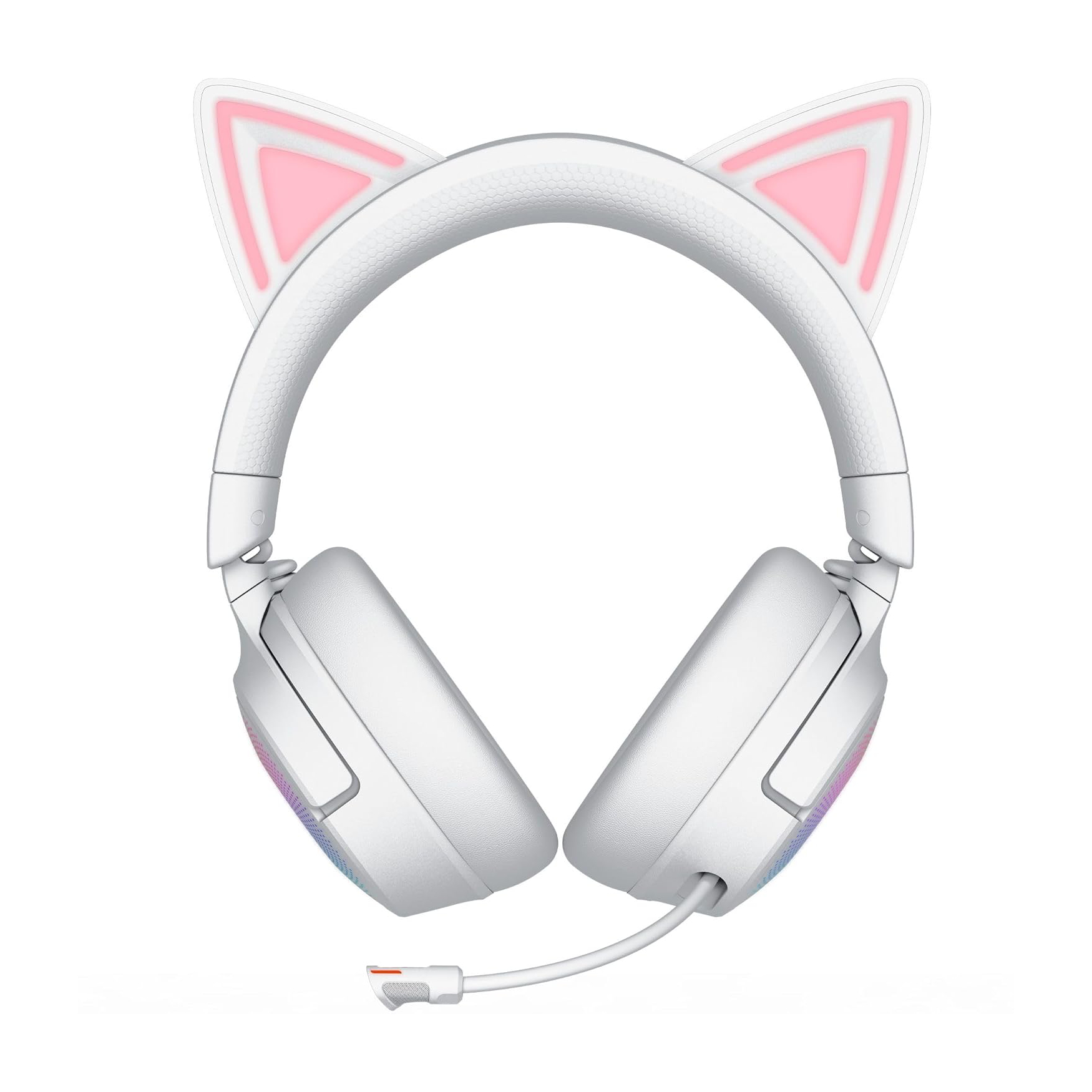 Razer Kraken Kitty V3 Pro 貓耳造型 RGB 三模無線遊戲耳機(白色-Mercury-白色)