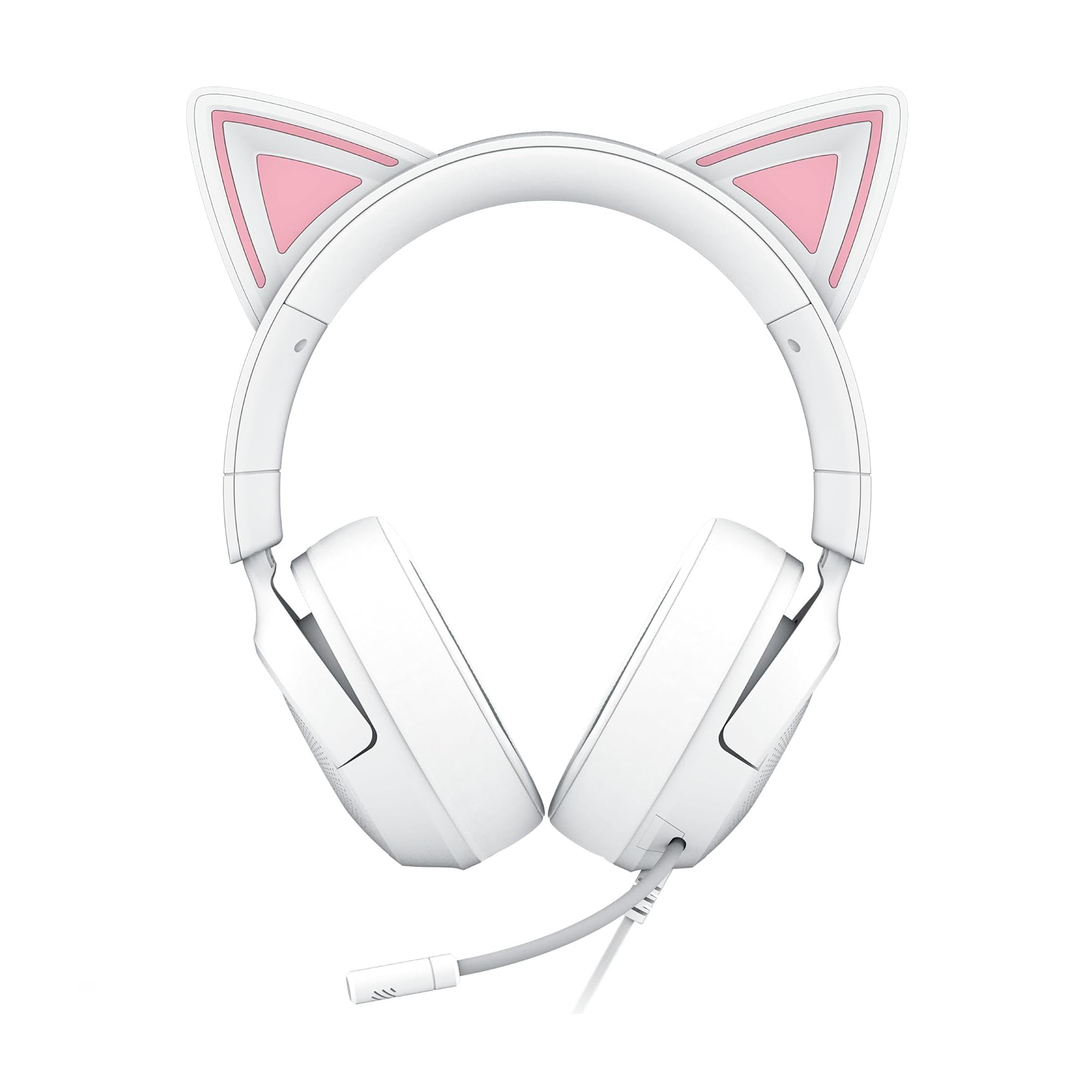 Razer Kraken Kitty V3 X 貓耳造型 有線遊戲耳機(Mercury-白色)