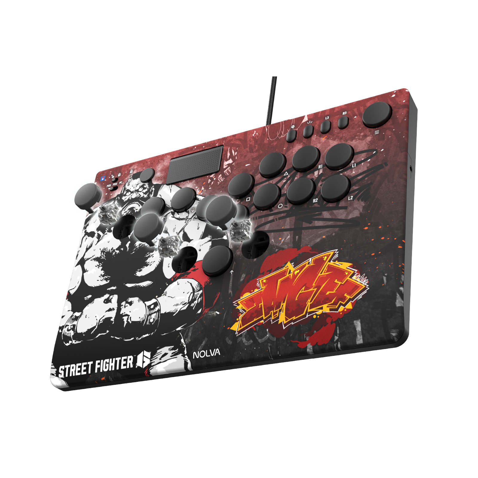 Hori NOLVA 快打旋風6 機械式全按鍵街機控制器(適用於PS5/PC)(桑吉爾夫)