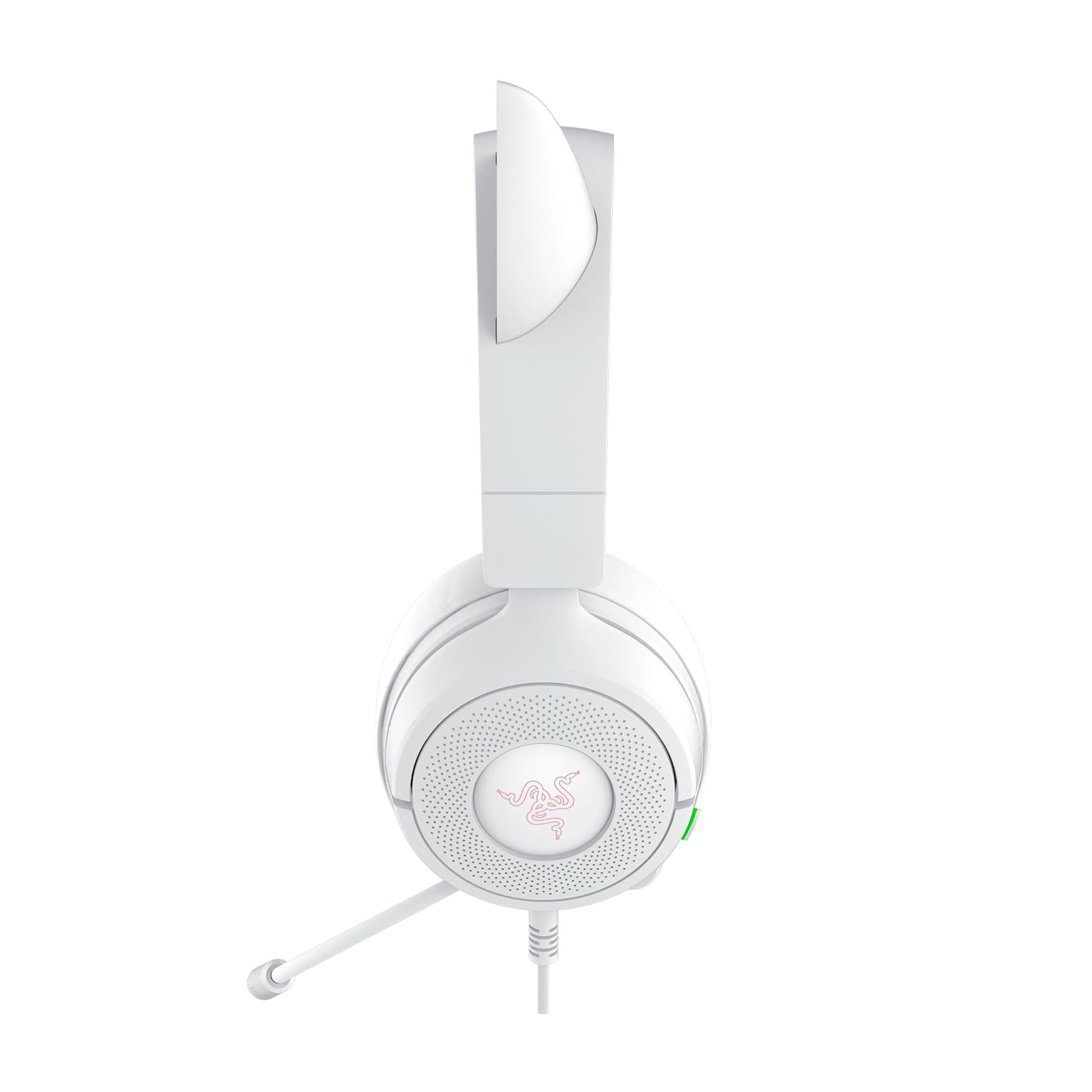 Razer Kraken Kitty V3 X 貓耳造型 有線遊戲耳機(Mercury-白色)