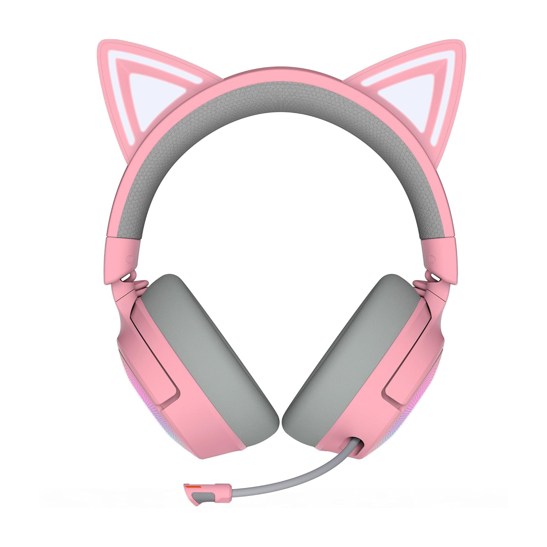 Razer Kraken Kitty V3 Pro 貓耳造型 RGB 三模無線遊戲耳機(Quartz-Quartz-粉色)