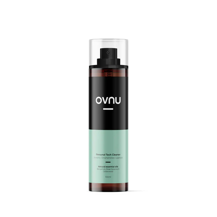 OVNU 電子產品專用便攜清潔消毒噴霧(100ml)(附專用抗菌毛巾)(佛手柑精油配方)