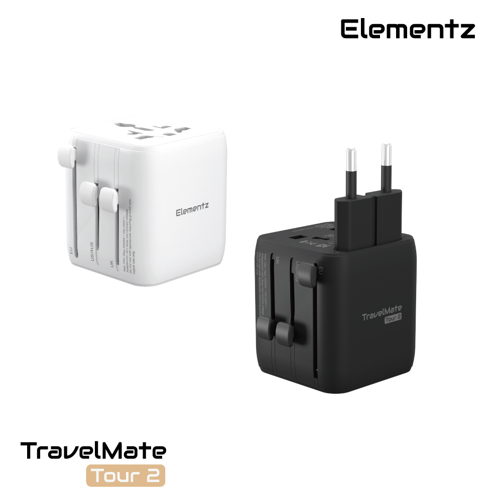 Elementz TravelMate Tour 2 Adapter 充電器(PT-WT2)(黑色)