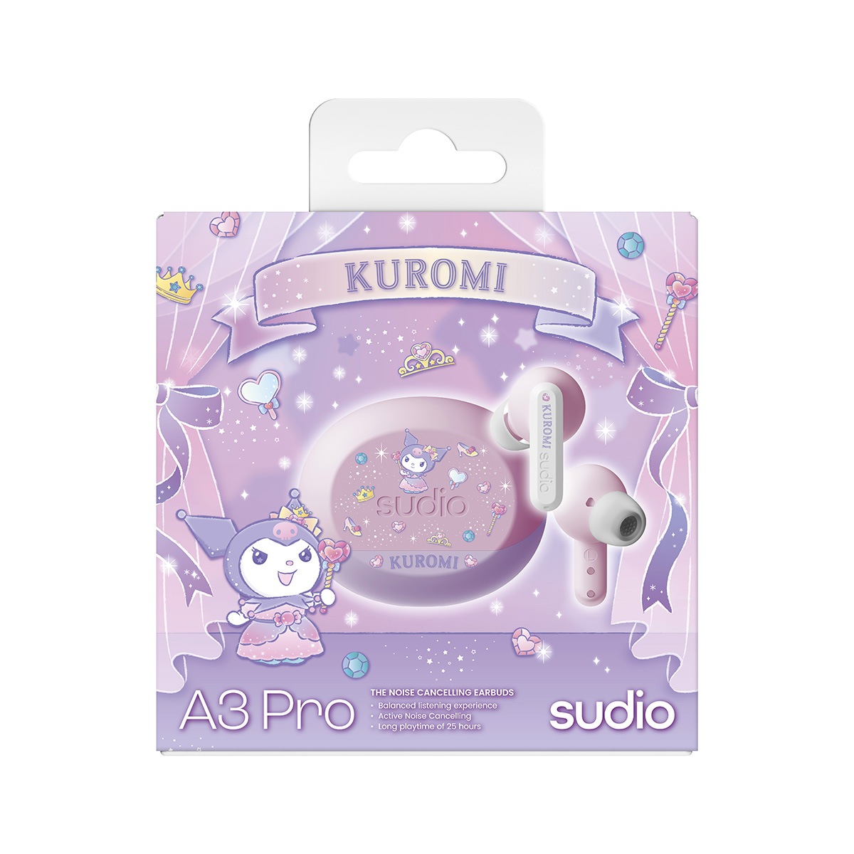 Sudio A3 Pro 防水主動降噪真無線耳機Kuromi香港限定版(夢幻粉)