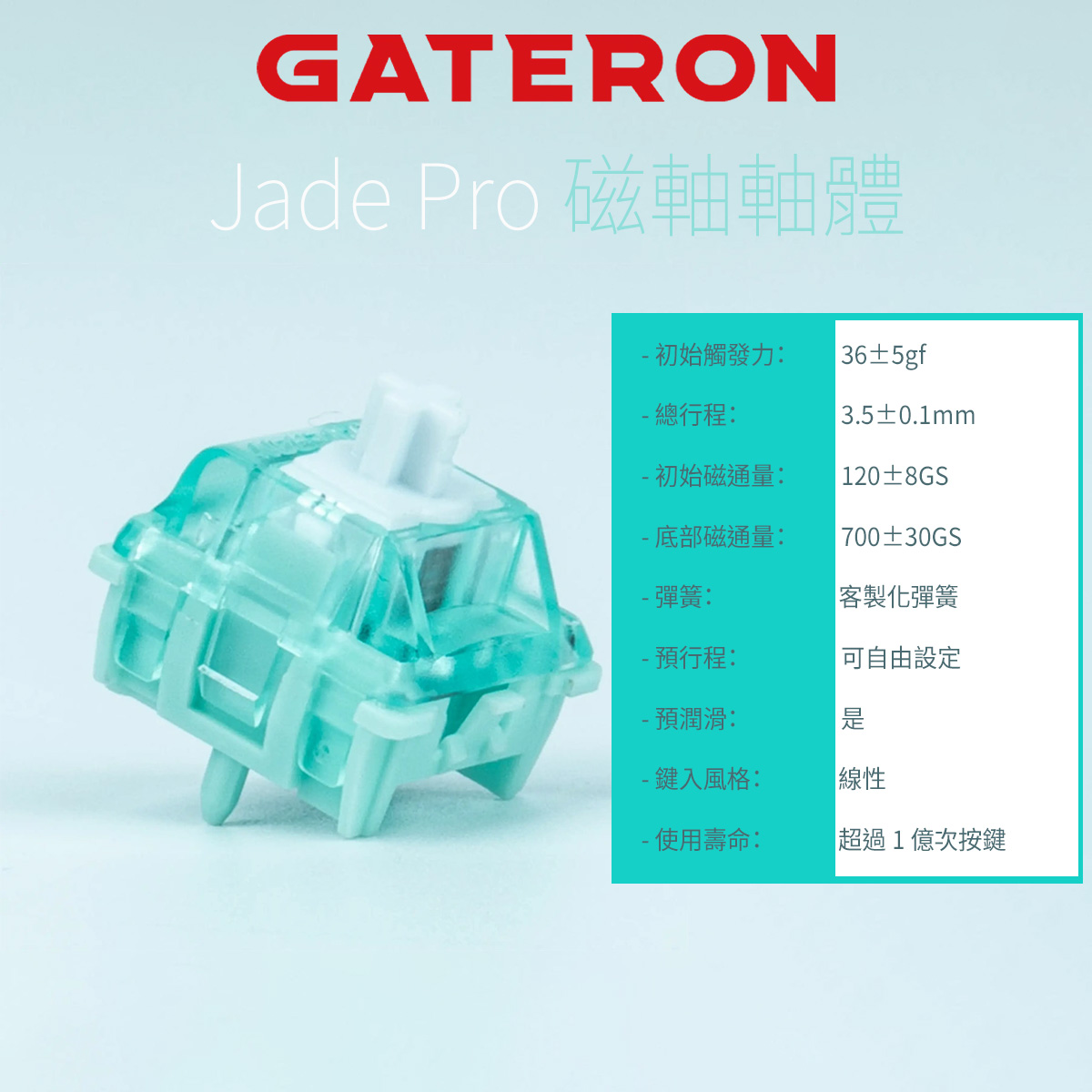Gateron 磁軸系列 Jade Pro 磁玉Pro軸(35粒)