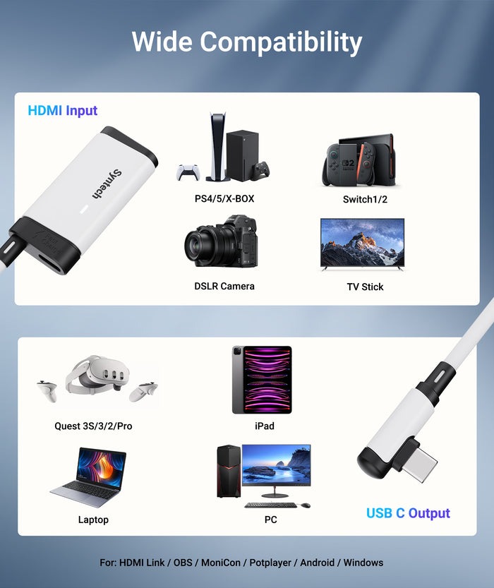 Syntech USB-C轉HDMI VR擷取卡