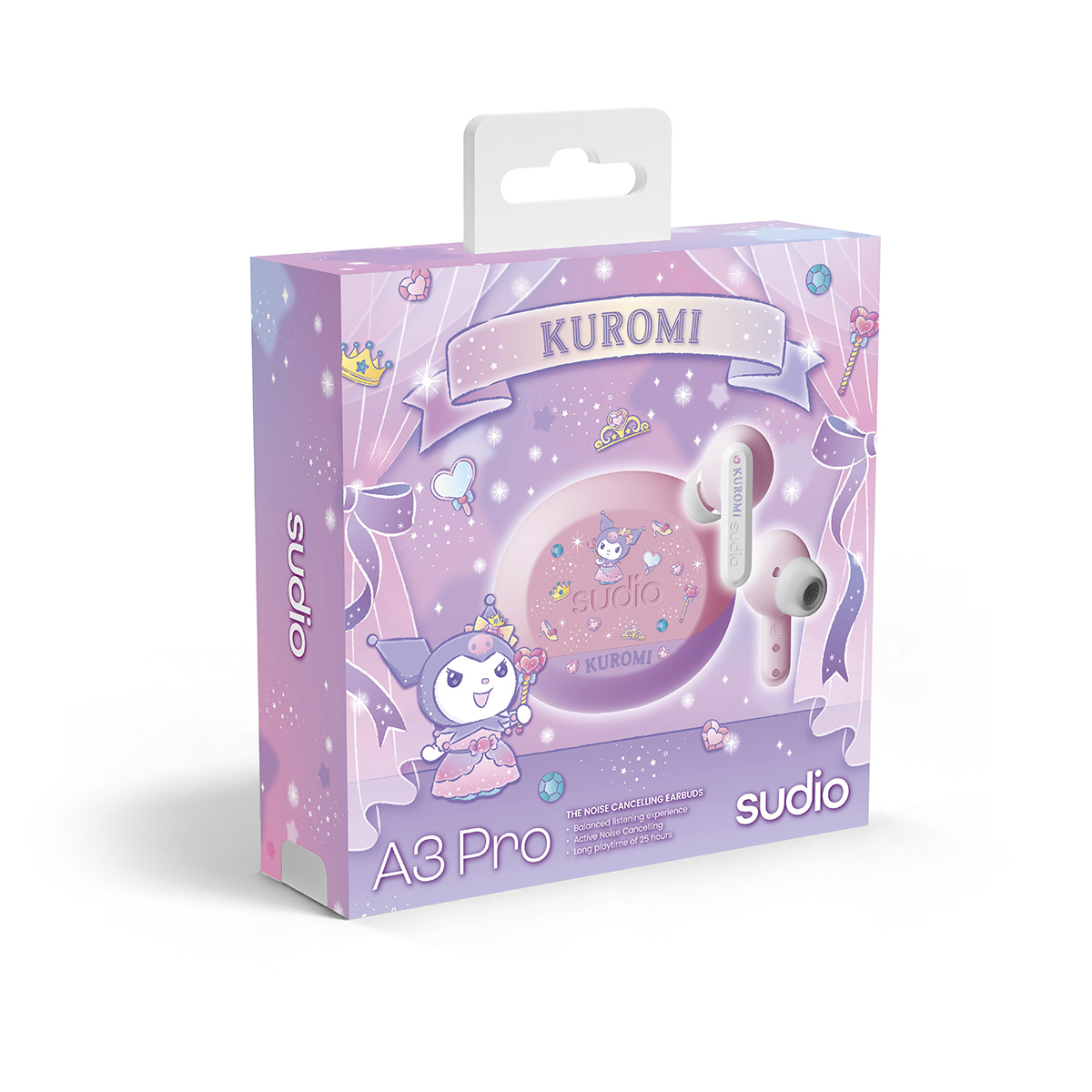 Sudio A3 Pro 防水主動降噪真無線耳機Kuromi香港限定版(夢幻粉)