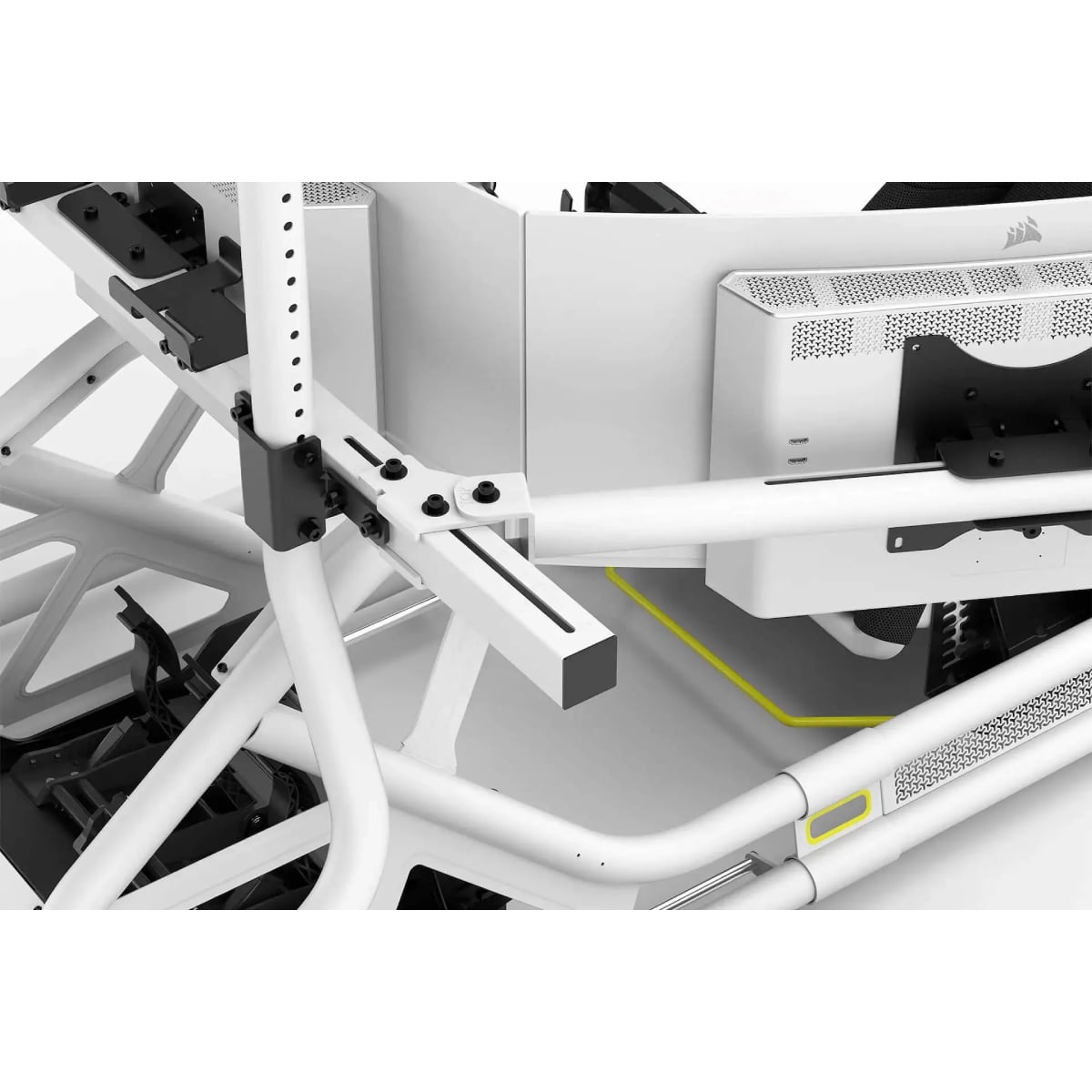 Fanatec Clubsport 車架三屏幕延伸支架(白, 最高支援16:9三屏32-55吋顯示器)