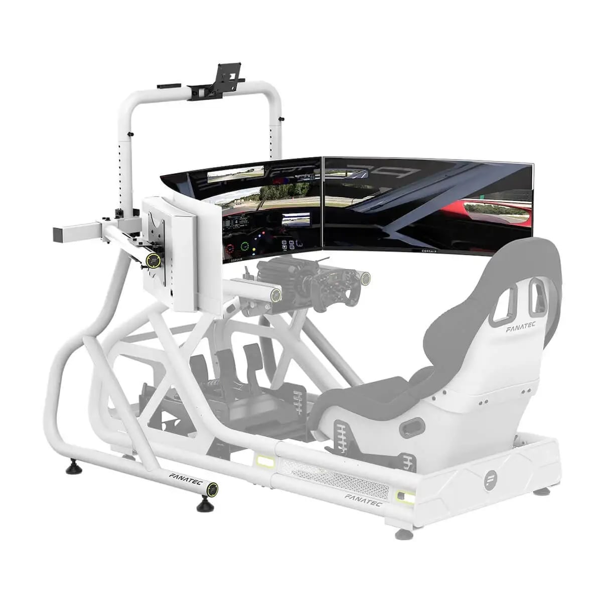 Fanatec Clubsport 車架三屏幕延伸支架(白, 最高支援16:9三屏32-55吋顯示器)