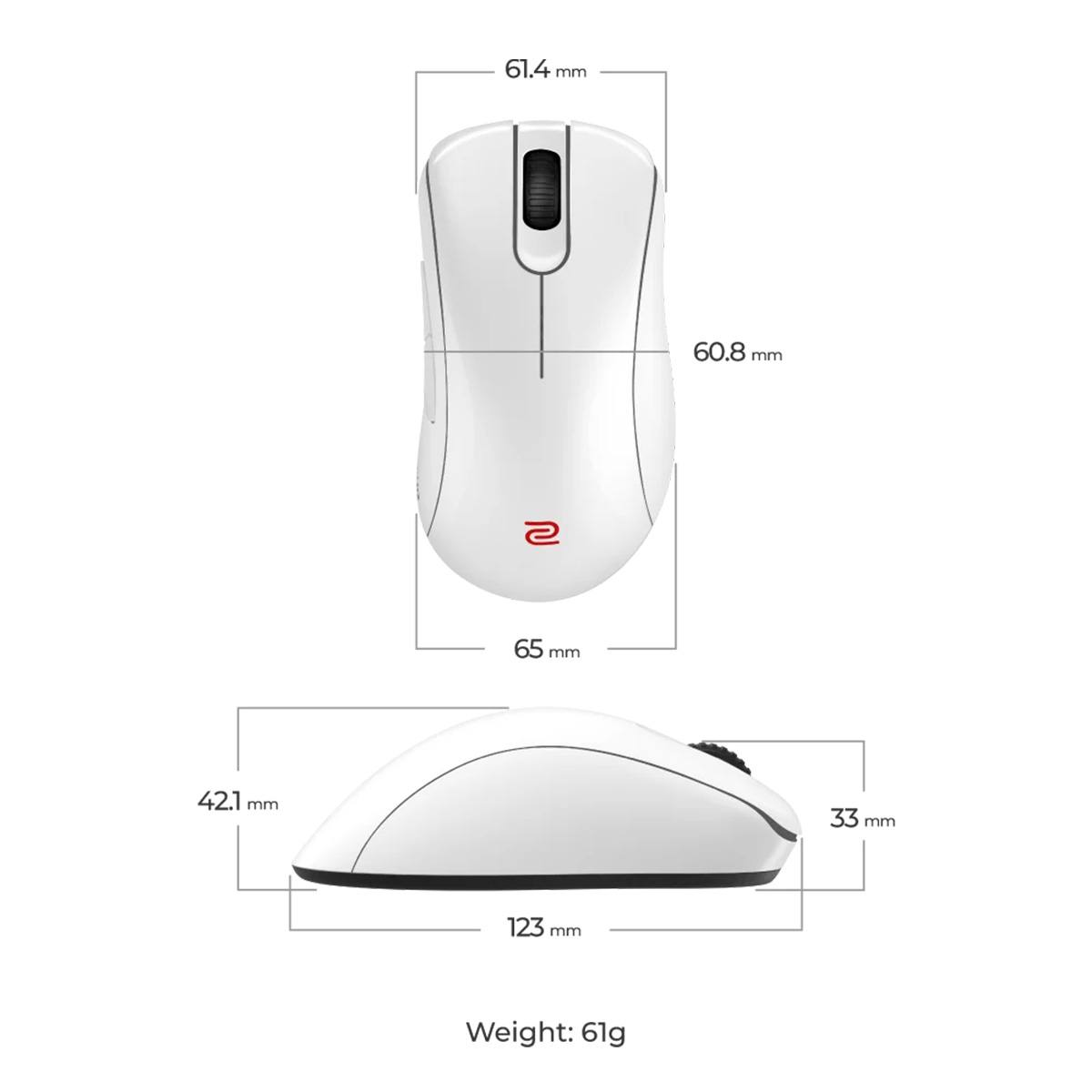 ZOWIE EC2-DW 4K 無線電競滑鼠(Medium-白色)