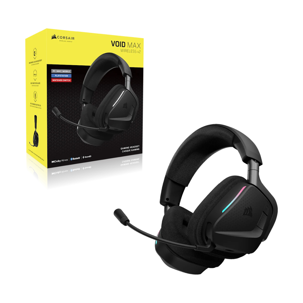 Corsair VOID MAX WIRELESS v2 三模無線遊戲耳機(碳黑)