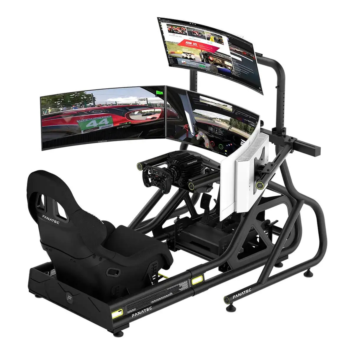 Fanatec Clubsport 車架三屏幕延伸支架(黑, 最高支援16:9三屏32-55吋顯示器)