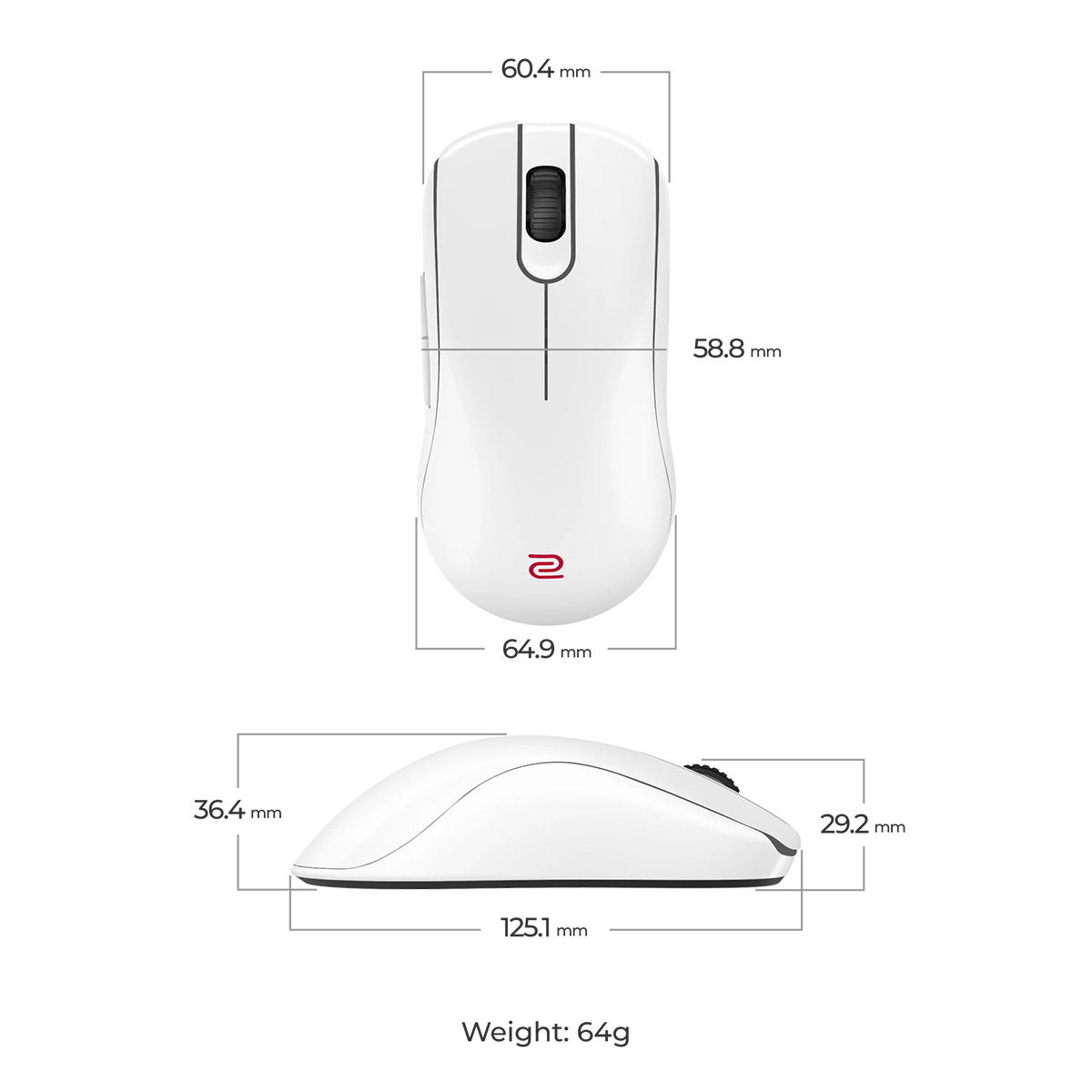 ZOWIE FK2-DW 4K 無線電競滑鼠(白色)