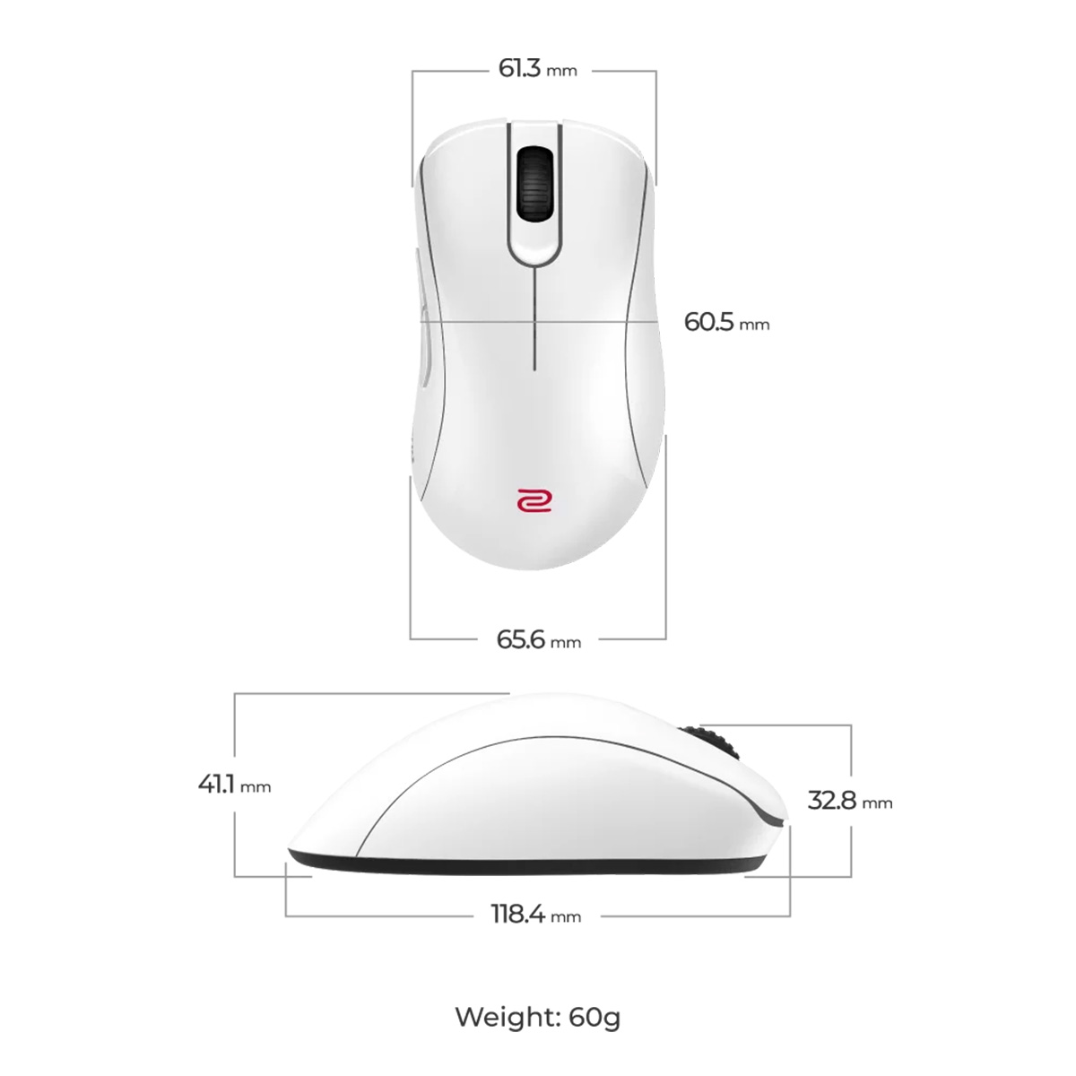 ZOWIE EC3-DW 4K 無線電競滑鼠(Small-白色)