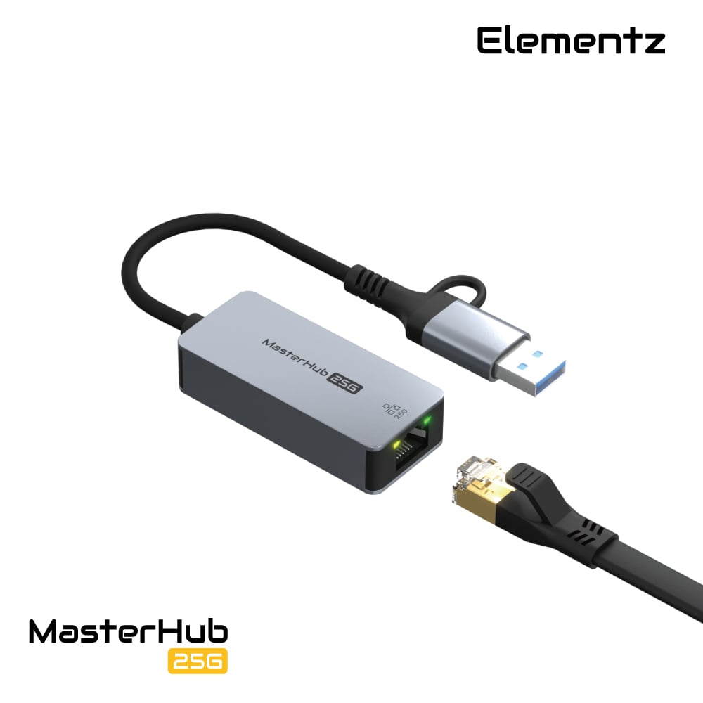 Elementz MasterHub 25G USB-C/USB-A to 2.5G Lan 轉換器(MF-25G)