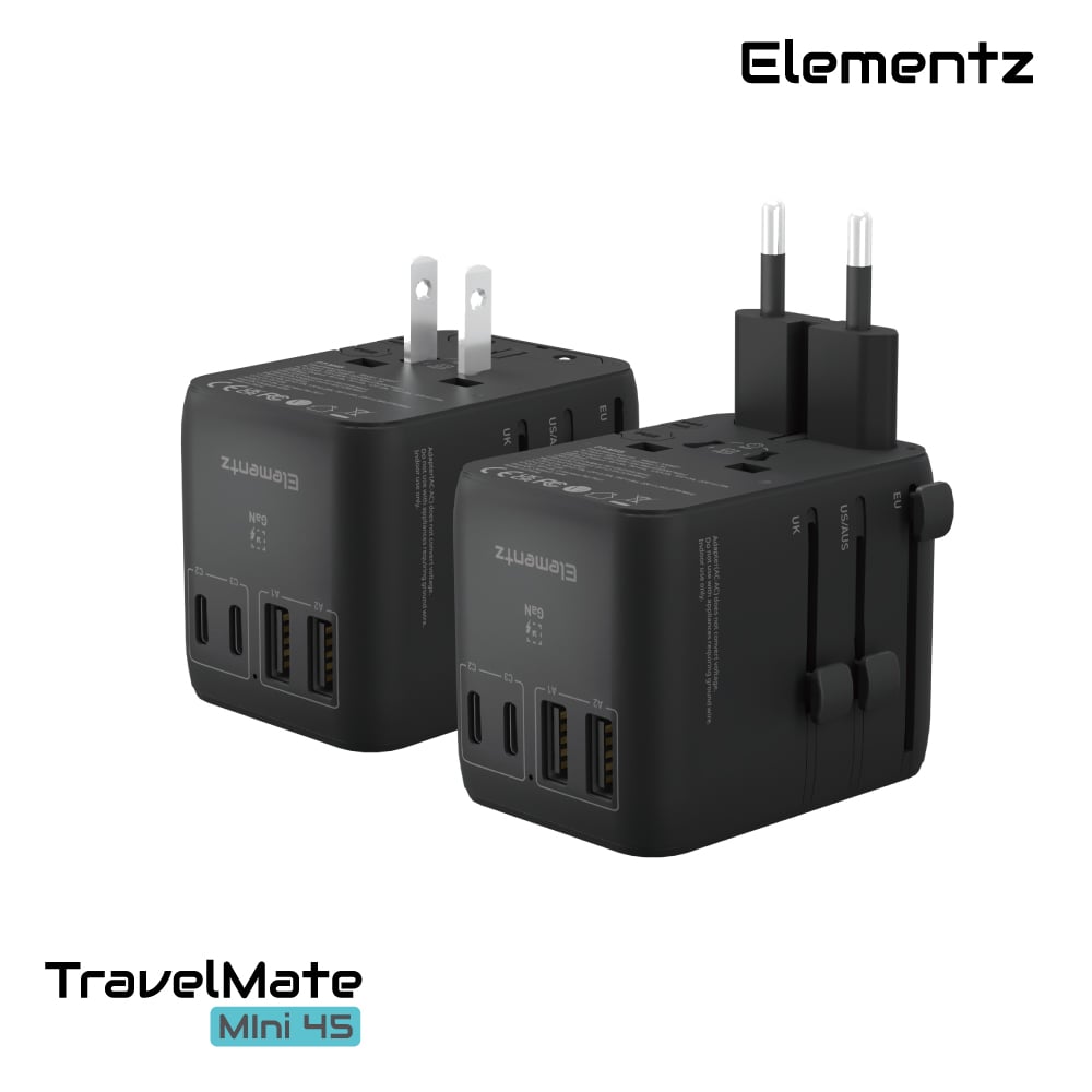 Elementz TravelMate Mini 45W 3C2A 迷你旅行充電器(PT-M45)