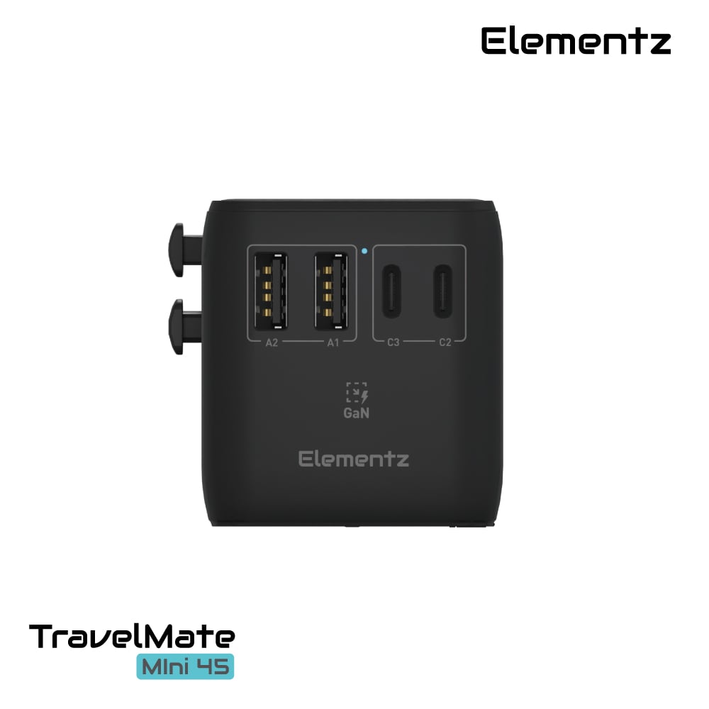 Elementz TravelMate Mini 45W 3C2A 迷你旅行充電器(PT-M45)