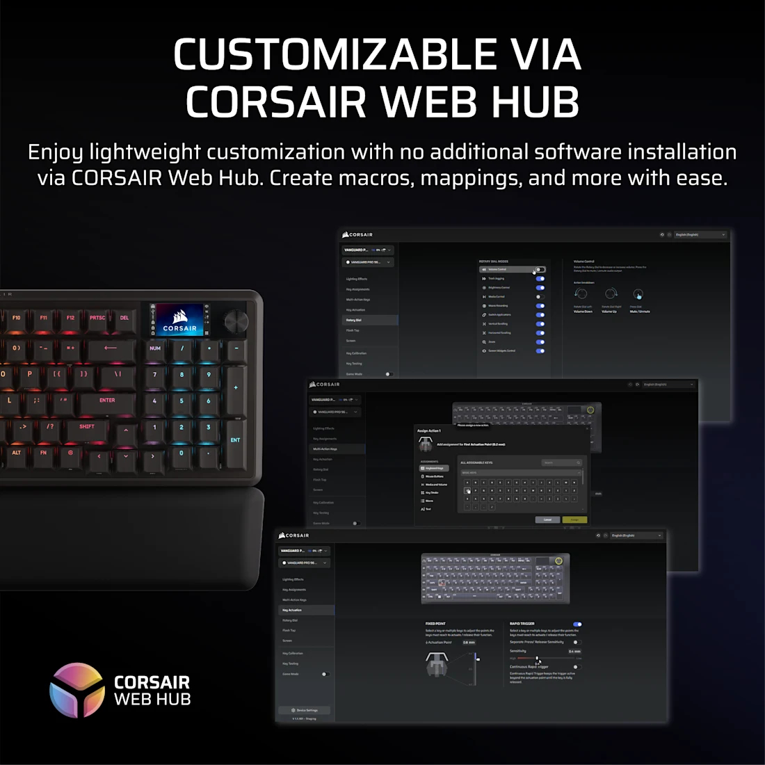 Corsair Vanguard PRO 96-MGX 8kHz 有線磁軸鍵盤(黑色-MGX磁軸)