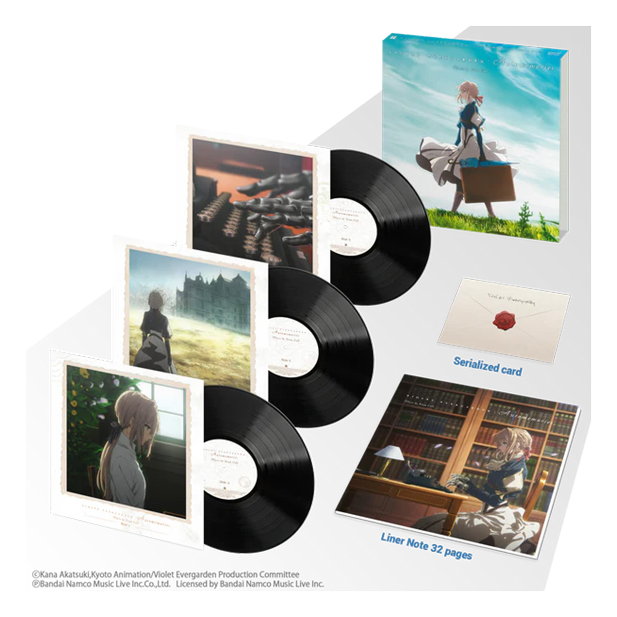 《紫羅蘭永恆花園 豪華盒裝》Violet Evergarden: Automemories Original Soundtrack Vinyl Deluxe Edition 黑膠唱片(豪華盒裝-三片-黑色)
