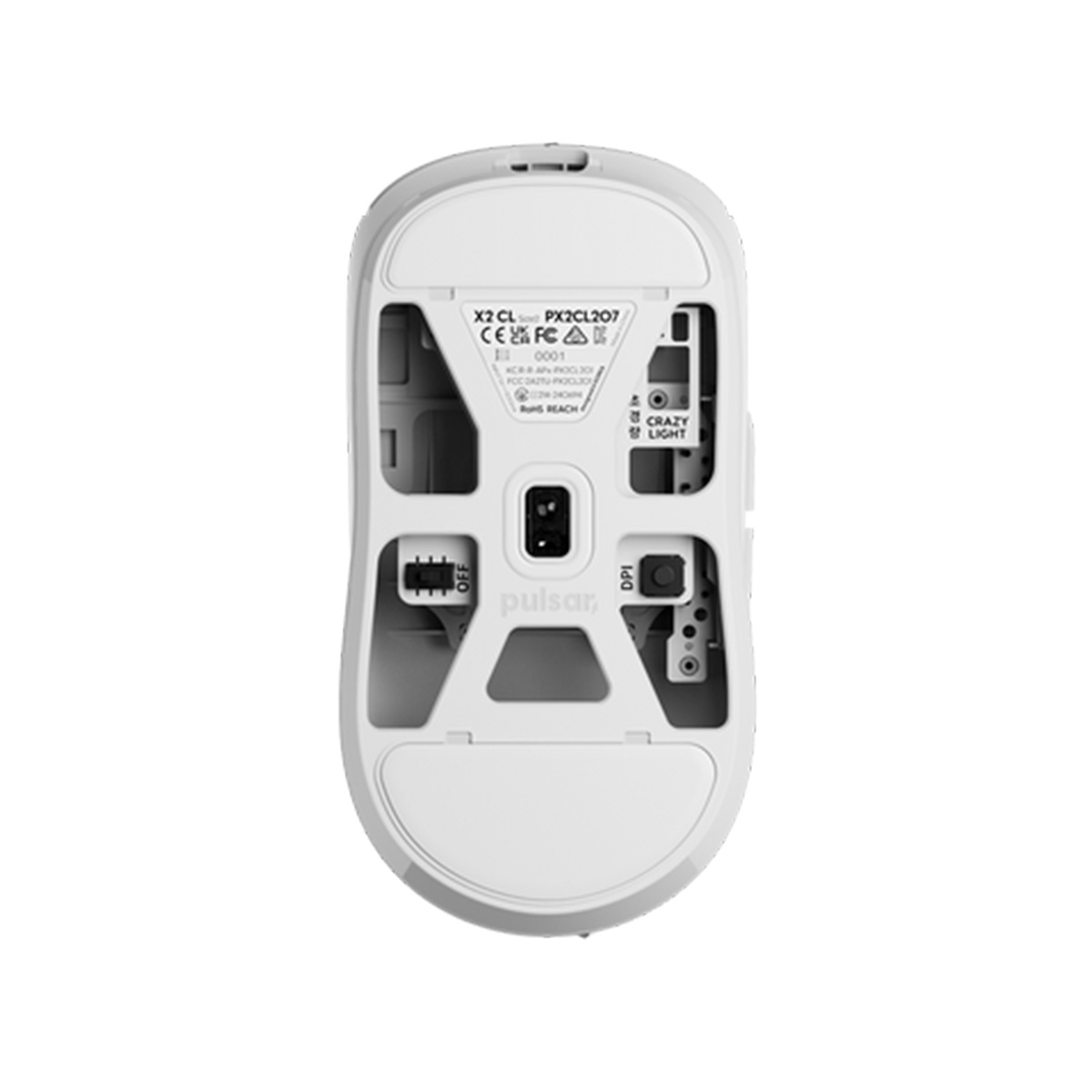 Pulsar CrazyLight系列 X2 超輕量無線遊戲滑鼠(Medium-Uyuni White)