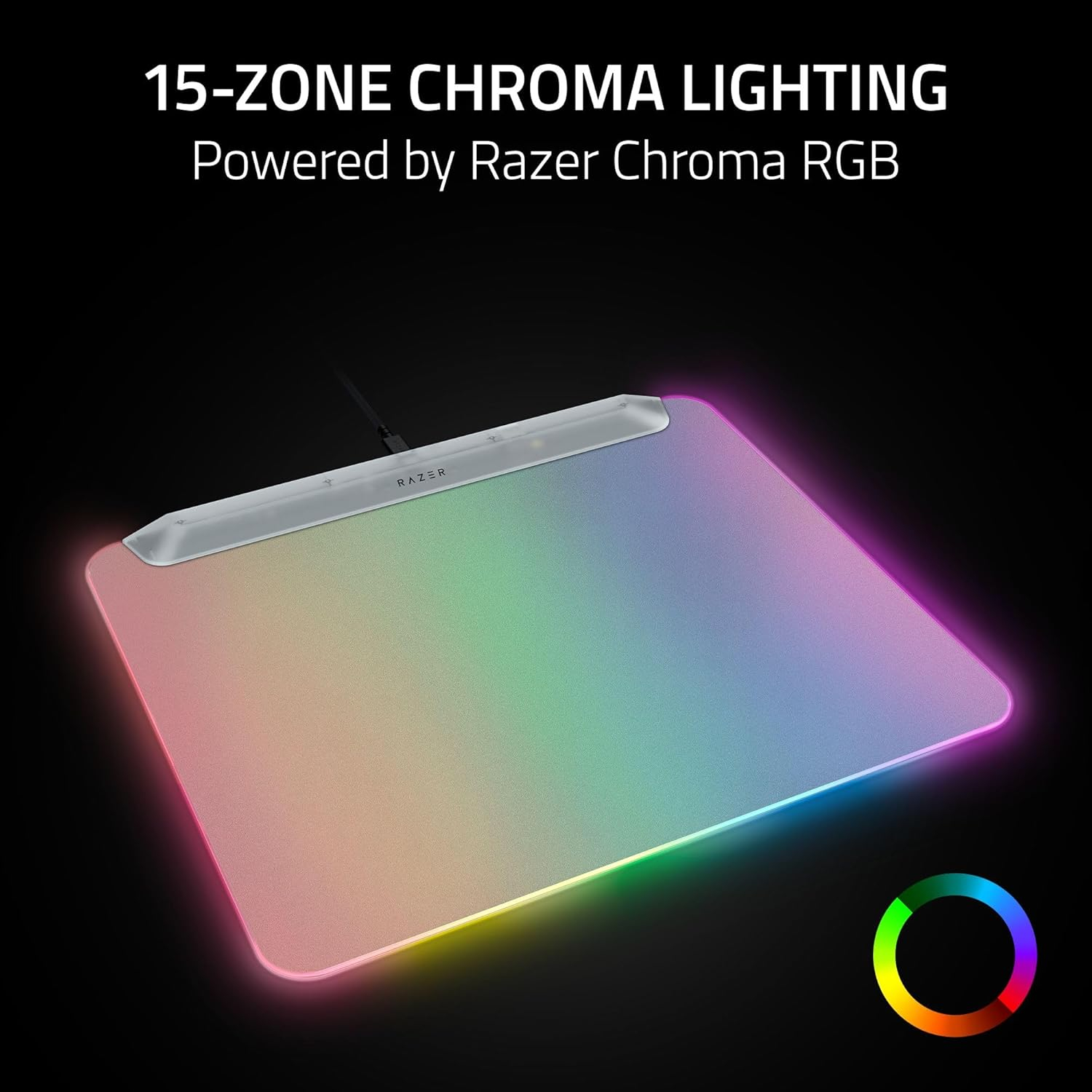 Razer Firefly V2 Pro Multi-zone Chroma 全發光 RGB 遊戲滑鼠墊 (278mm x 360mm)(Phantom White Edition)