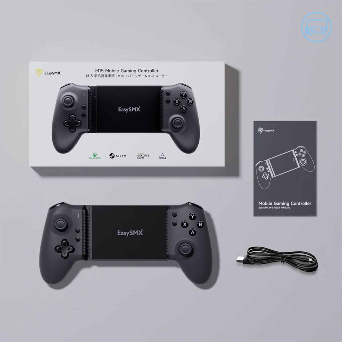 EasySMX M15 藍牙手機遊戲控制器(支援Android及iOS)(黑色)