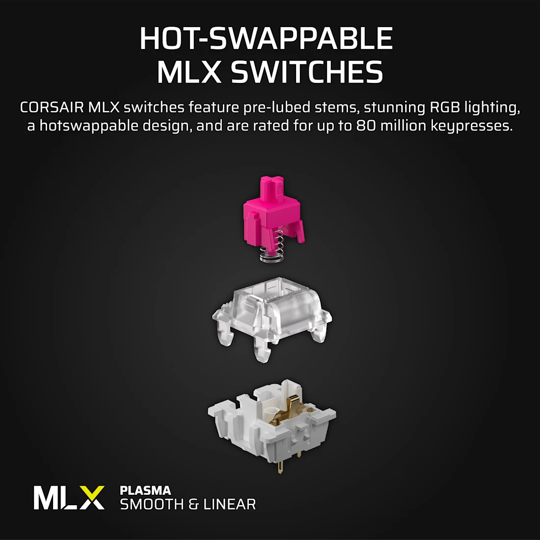 Corsair Vanguard 96-MLX 8kHz 有線機械鍵盤(黑色-MLX Plasma軸)