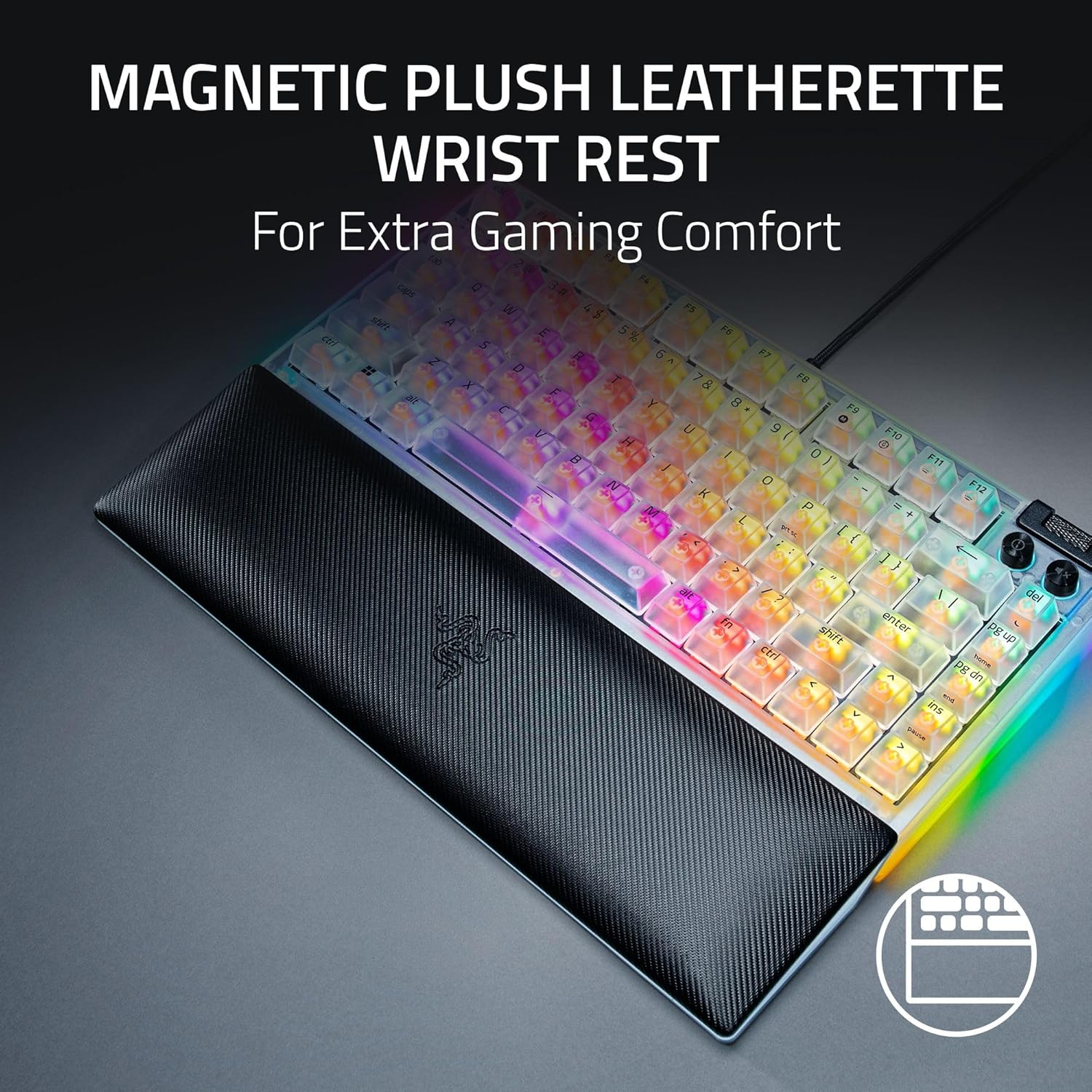 Razer BlackWidow V4 75% Hot-Swappable Phantom White Edition 可換軸 機械式電競鍵盤(觸感橙軸-Phantom White Edition-英文版)