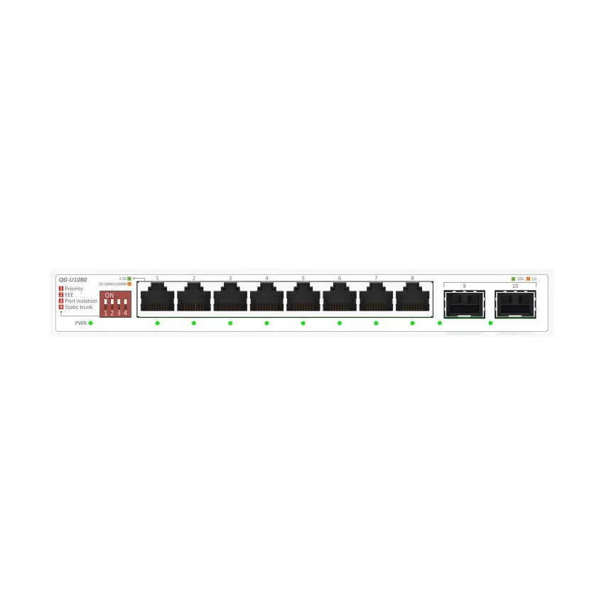 ASUS QG-U1080 8埠 2.5G + 2埠 10G SFP+ 無網管交換器