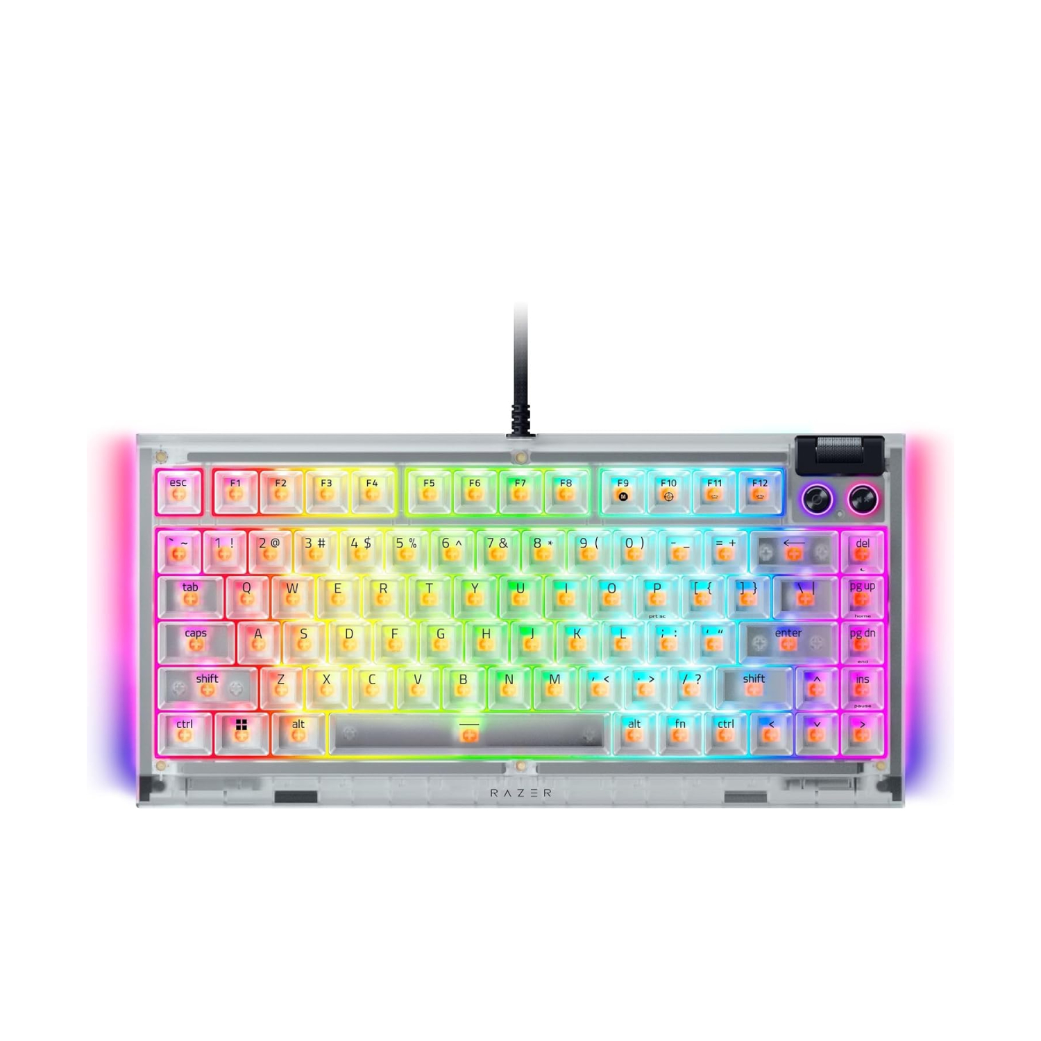 Razer BlackWidow V4 75% Hot-Swappable Phantom White Edition 可換軸