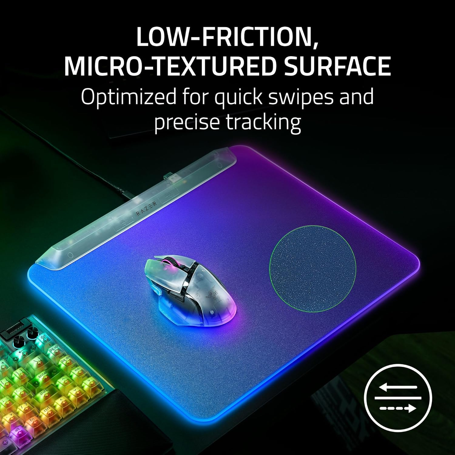 Razer Firefly V2 Pro Multi-zone Chroma 全發光 RGB 遊戲滑鼠墊 (278mm x 360mm)(Phantom White Edition)