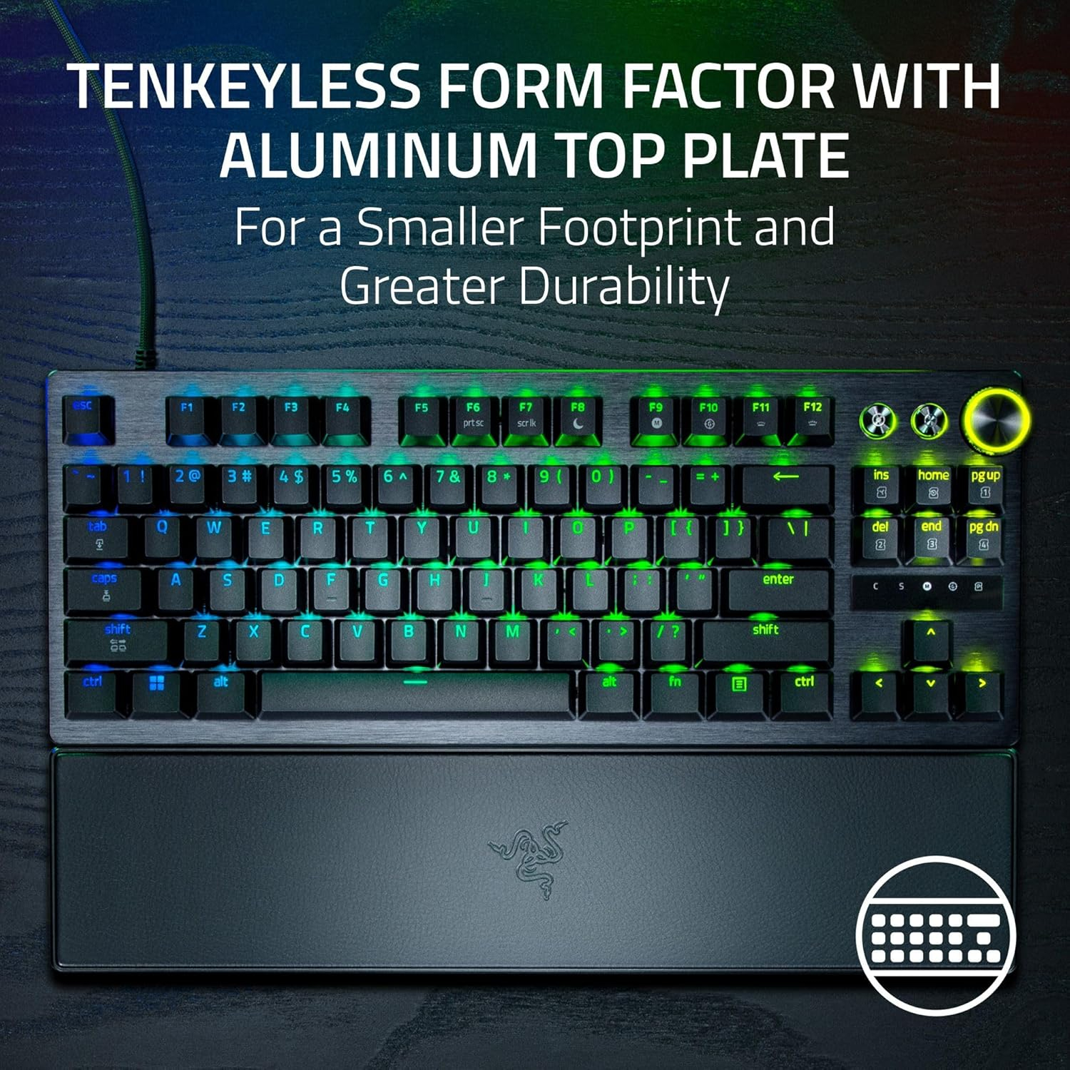 Razer Huntsman V3 Pro Tenkeyless 8KHz 無數字鍵類比式光學電競鍵盤(黑色)