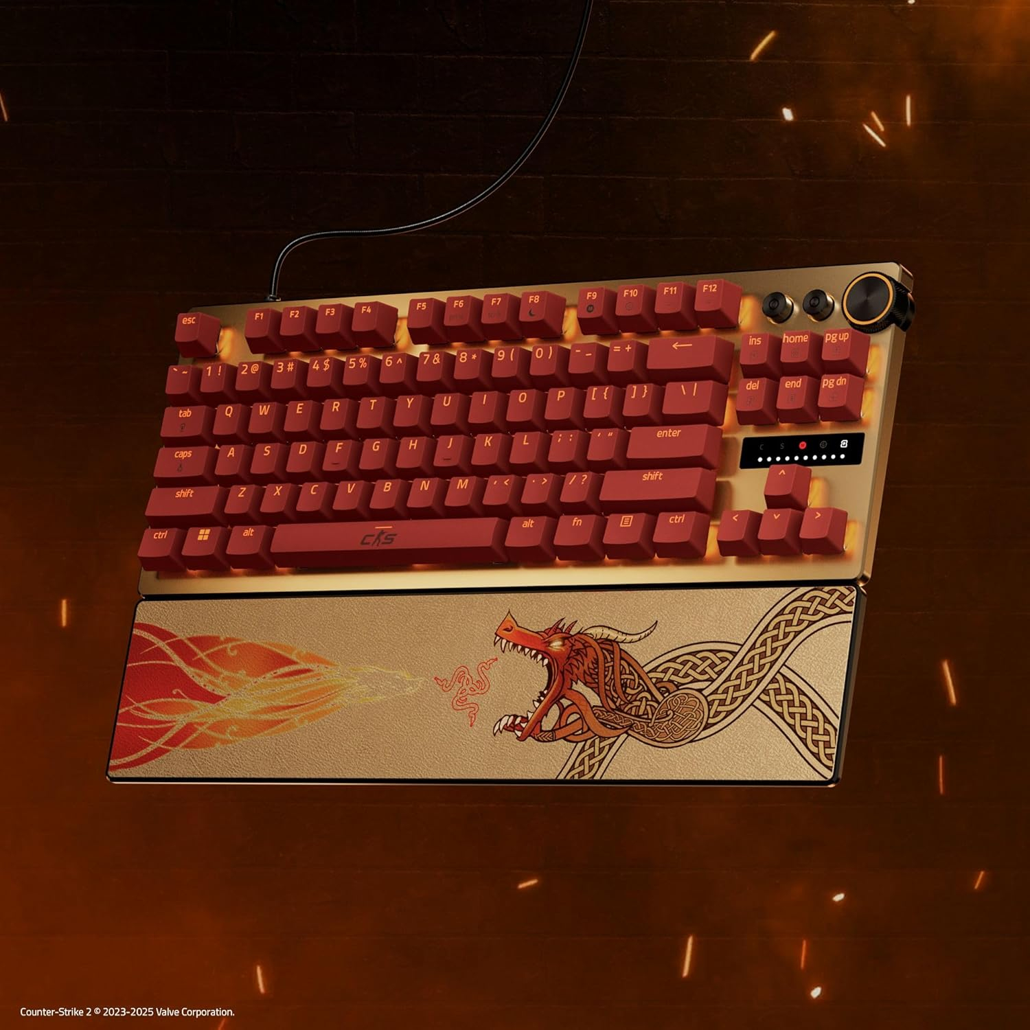 Razer X Counter-Strike 2 Huntsman V3 Pro Tenkeyless 無數字鍵類比式光學電競鍵盤(CS2 Dragon Lore Edition)