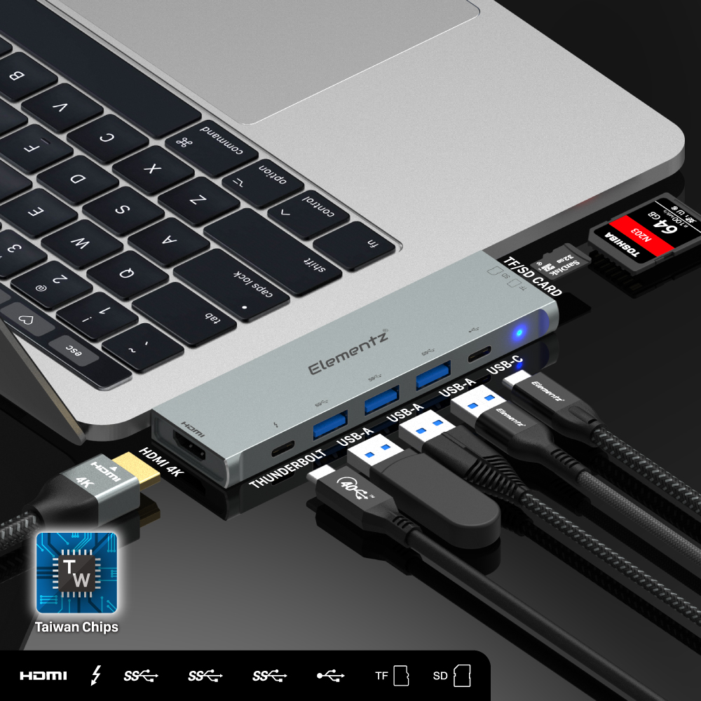 Elementz 8 in 1 Type-C Hub 擴展器(MC-833T)