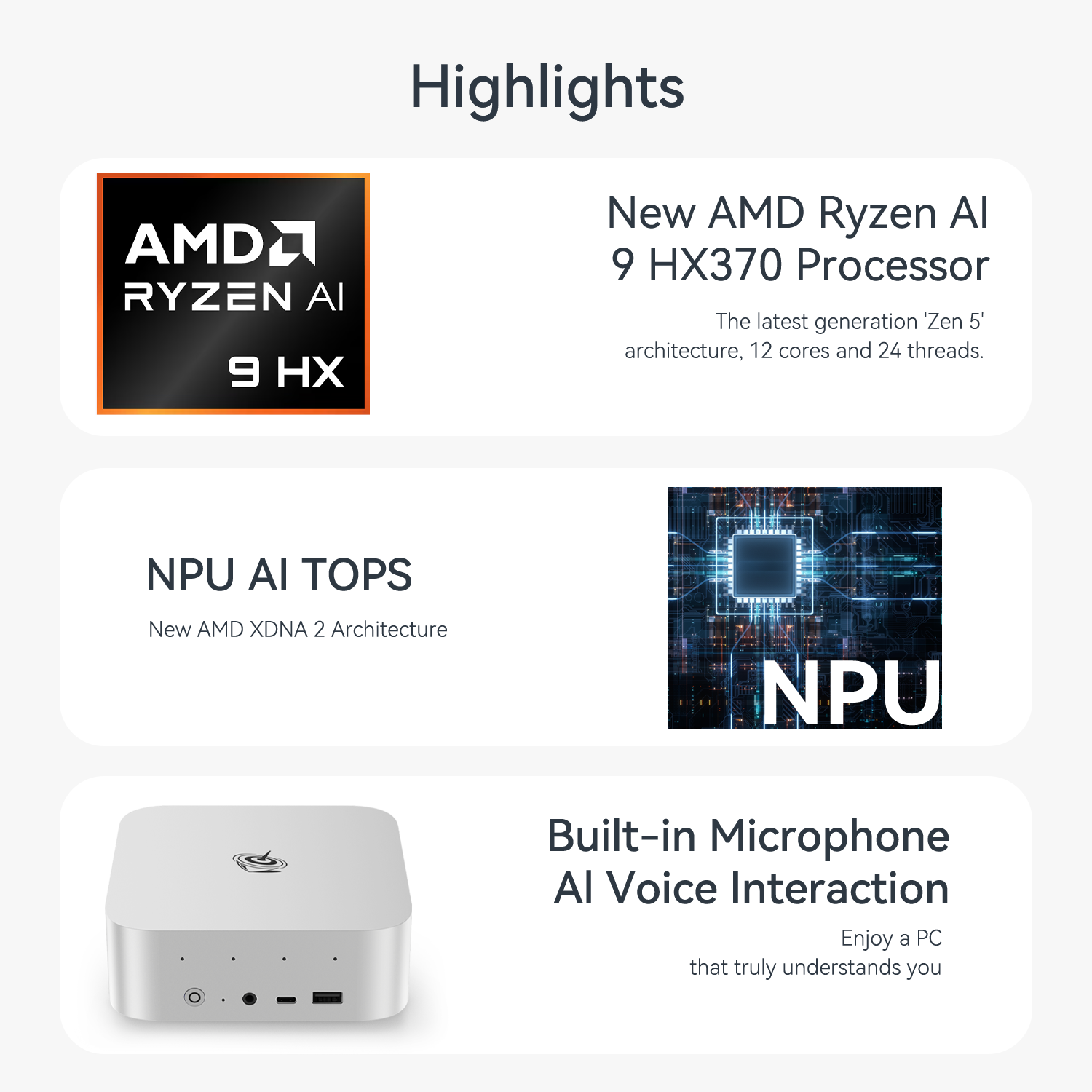 Beelink SER9 PRO (Ryzen9 AI-HX370+64G+2TB+Win11 Pro) 迷你電腦(64G+2TB)