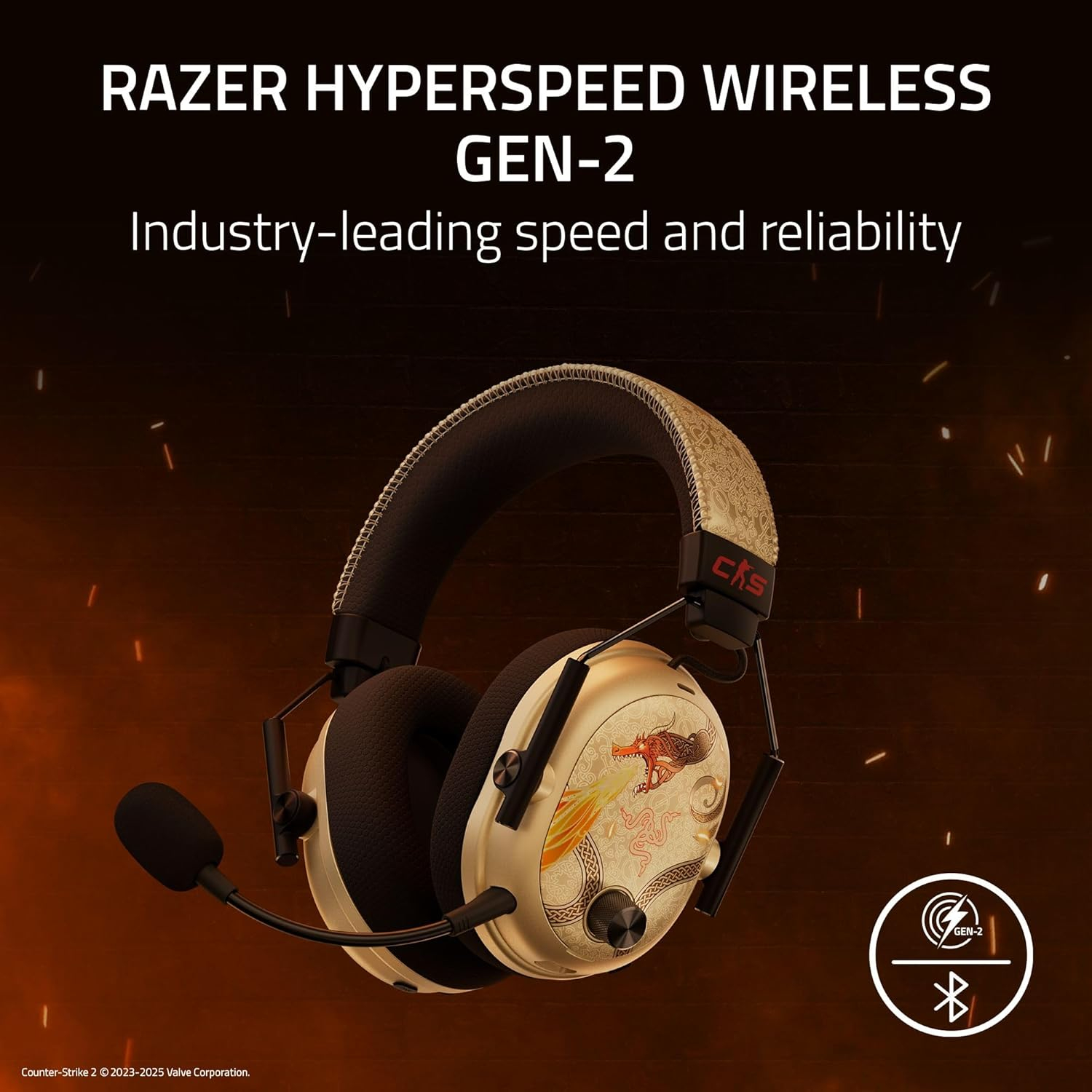 Razer BlackShark V3 Pro ANC 無線遊戲耳機(CS2 Dragon Lore Edition-CS2 Dragon Lore Edition)
