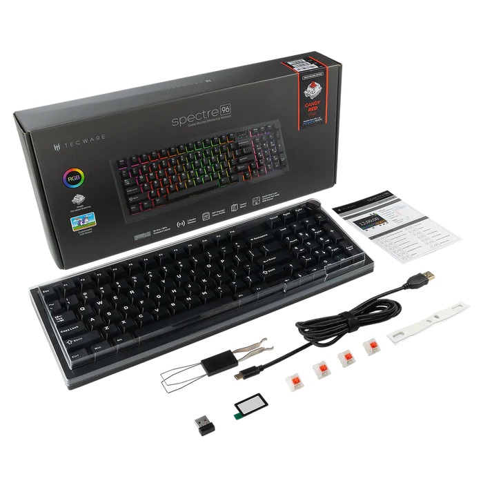 Tecware Spectre 96 RGB 三模 無線機械式遊戲鍵盤(黑色-青軸)