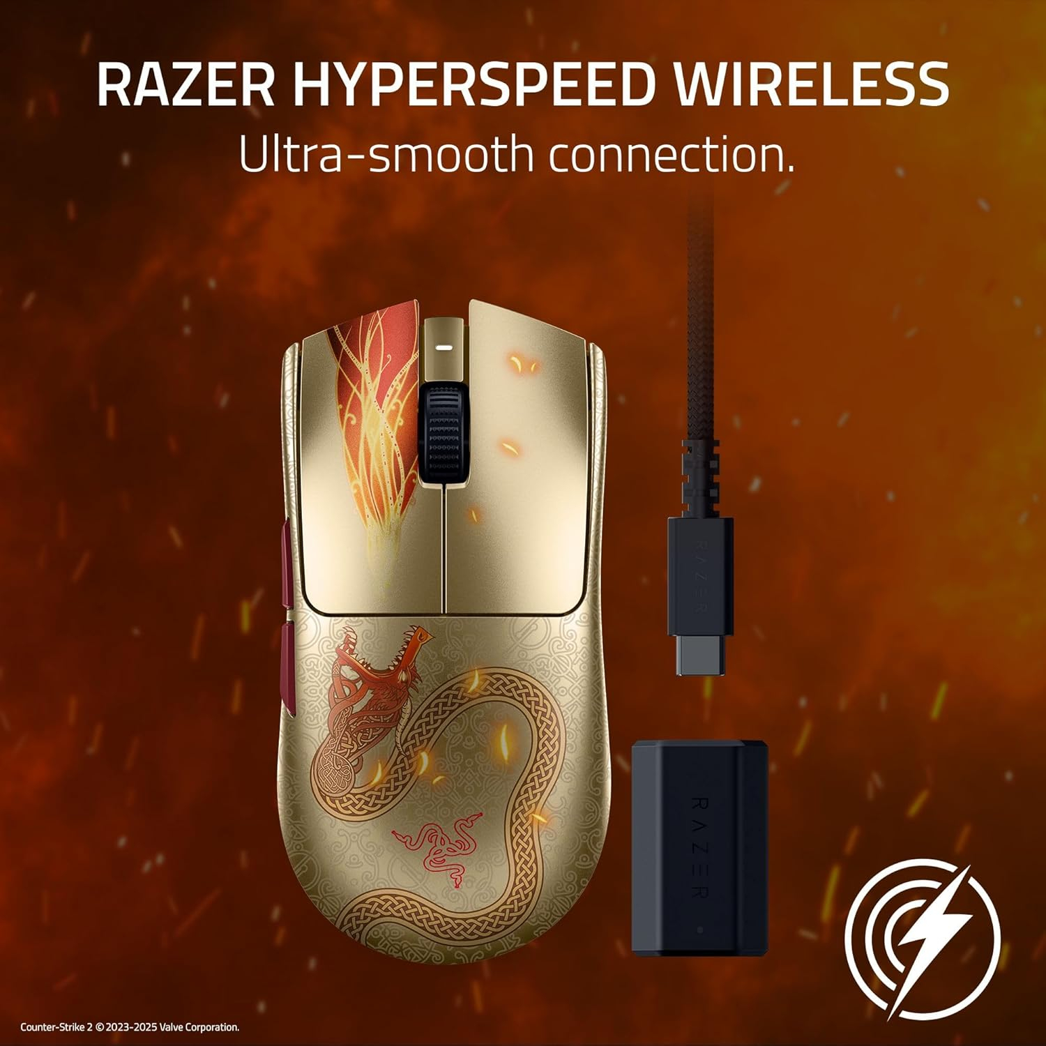 Razer Viper V3 Pro 8KHz 無線遊戲滑鼠(CS2 Dragon Lore Edition)