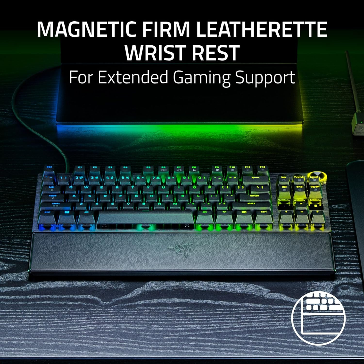 Razer Huntsman V3 Pro Tenkeyless 8KHz 無數字鍵類比式光學電競鍵盤(黑色)