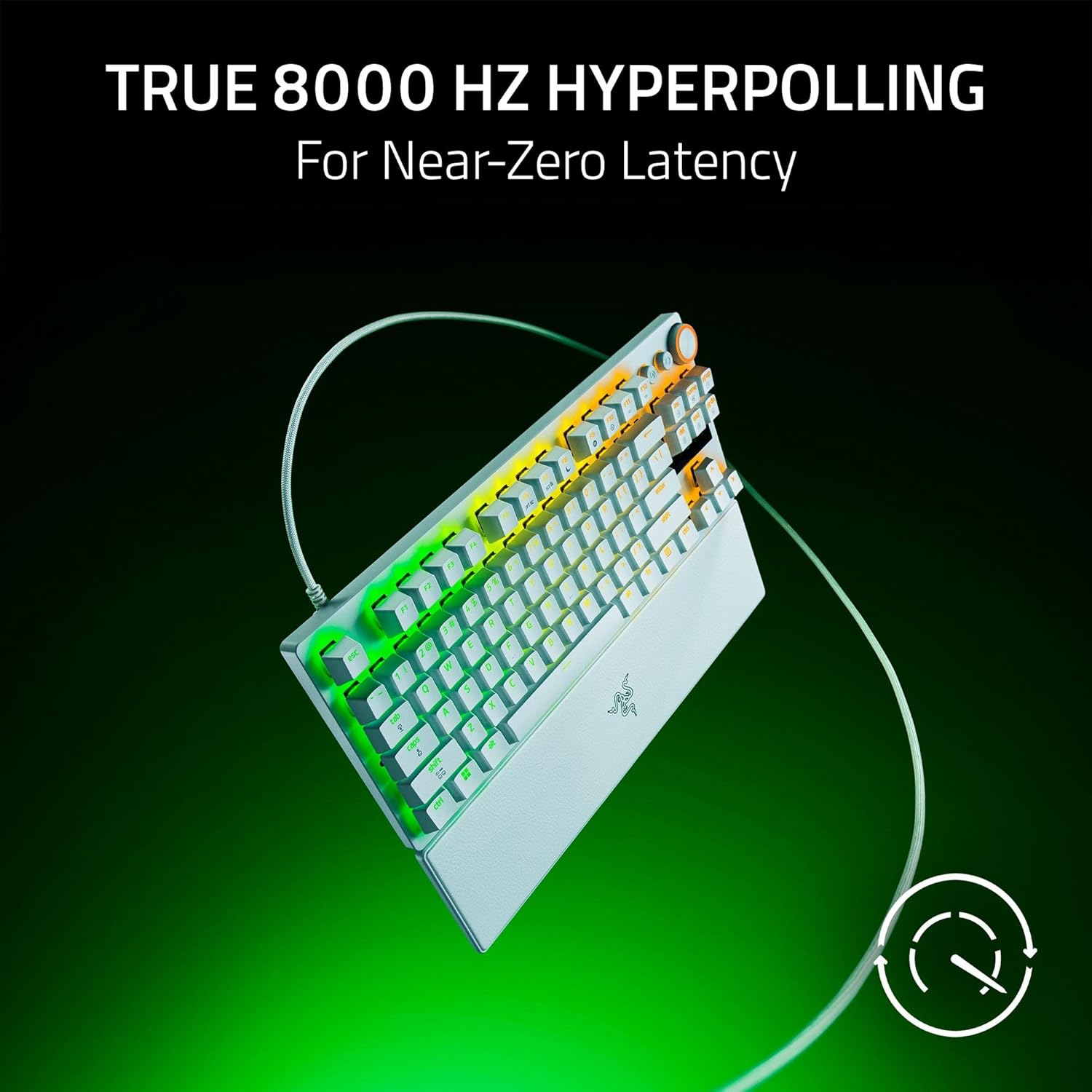 Razer Huntsman V3 Pro Tenkeyless 8KHz 無數字鍵類比式光學電競鍵盤(白色)