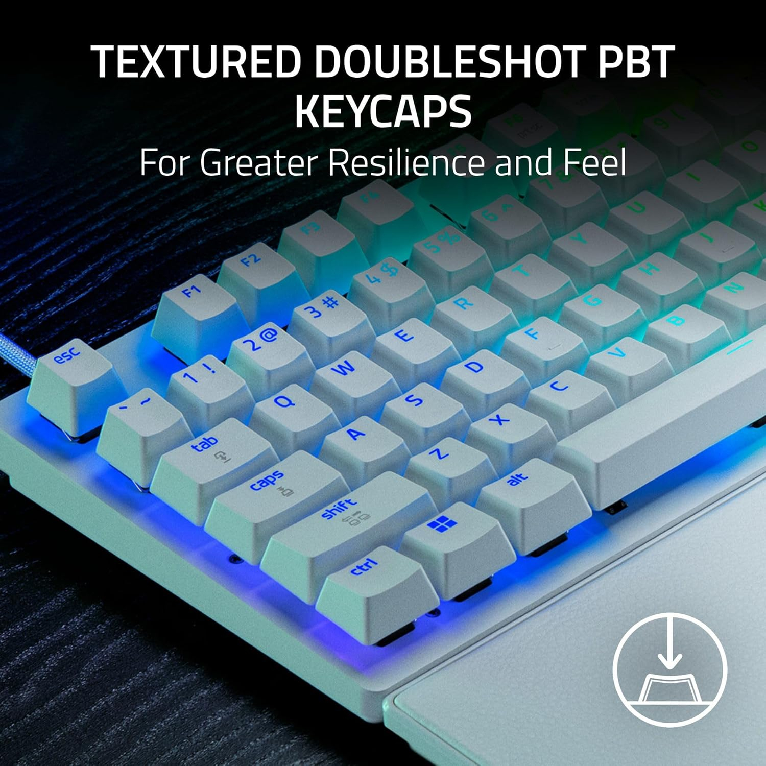 Razer Huntsman V3 Pro Tenkeyless 8KHz 無數字鍵類比式光學電競鍵盤(白色)