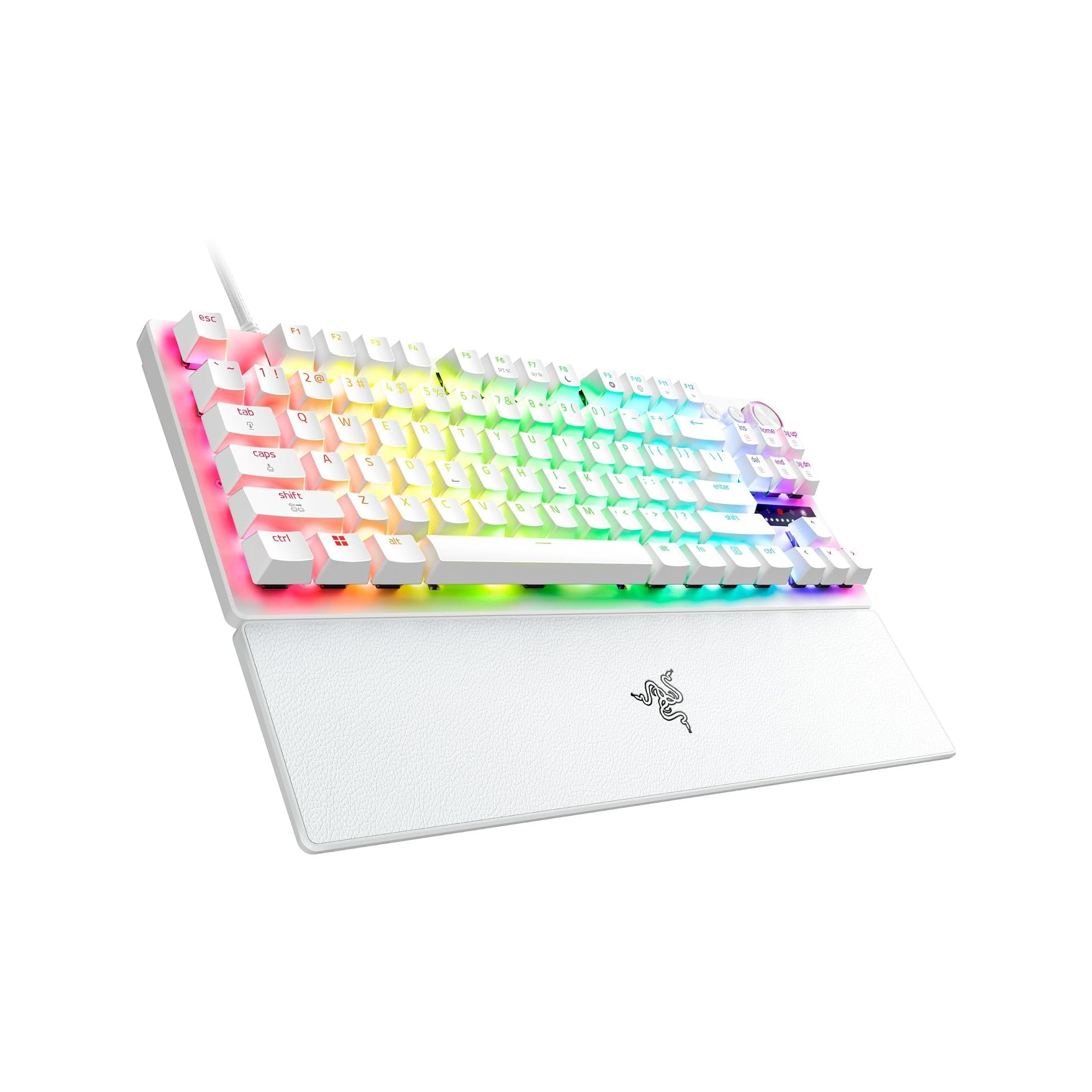 Razer Huntsman V3 Pro Tenkeyless 8KHz 無數字鍵類比式光學電競鍵盤(白色)
