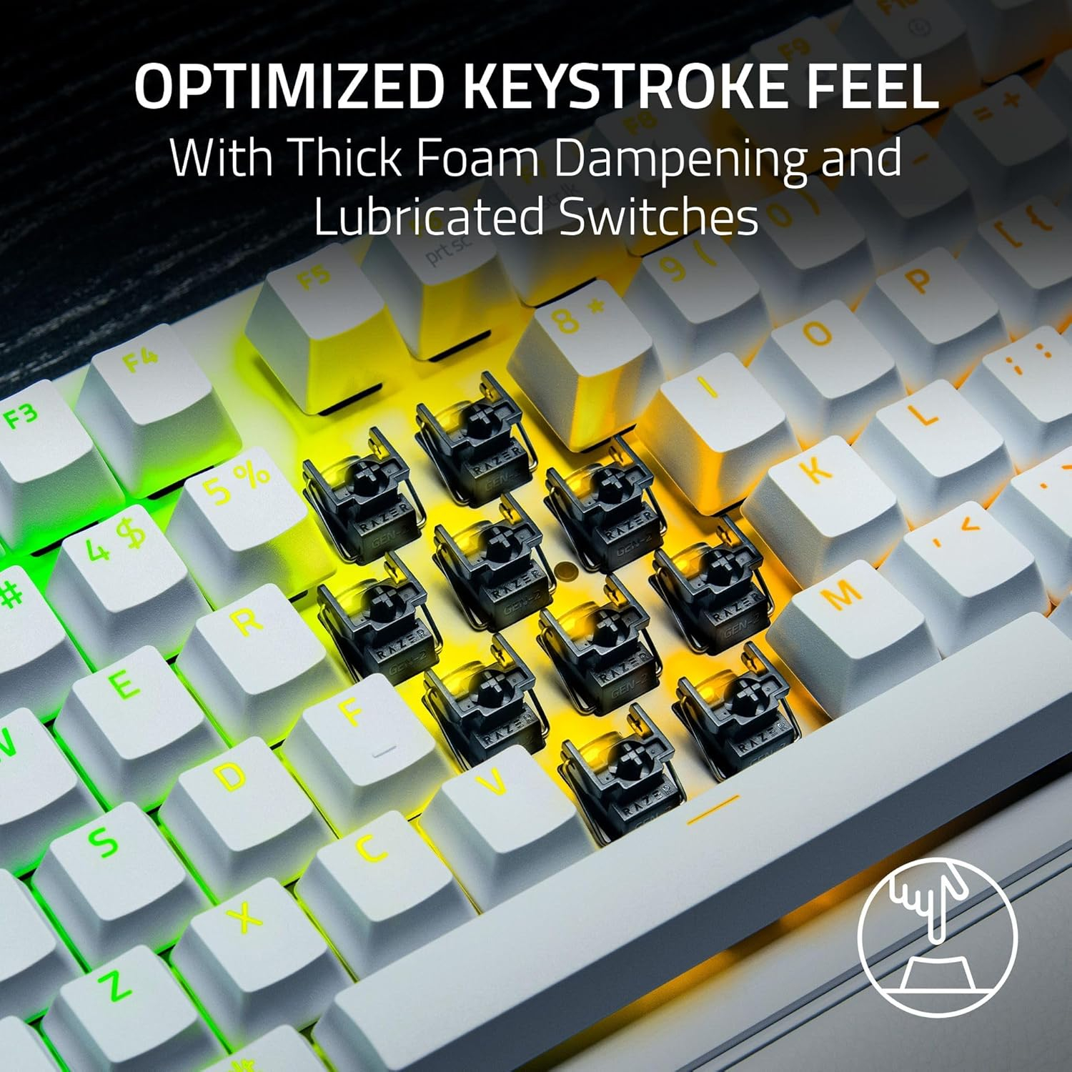 Razer Huntsman V3 Pro Tenkeyless 8KHz 無數字鍵類比式光學電競鍵盤(白色)