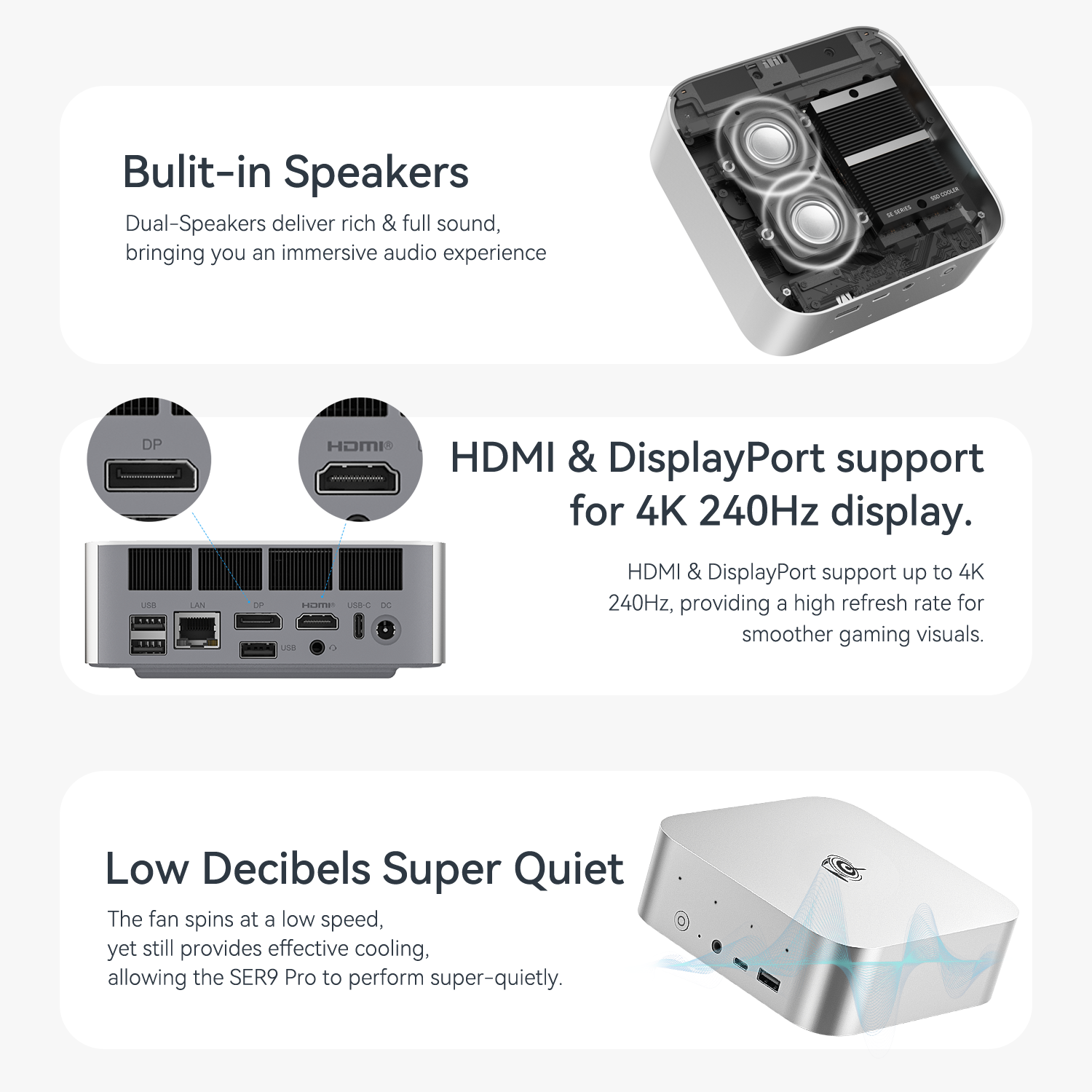 Beelink SER9 PRO (Ryzen9 AI-HX370+64G+2TB+Win11 Pro) 迷你電腦(64G+2TB)