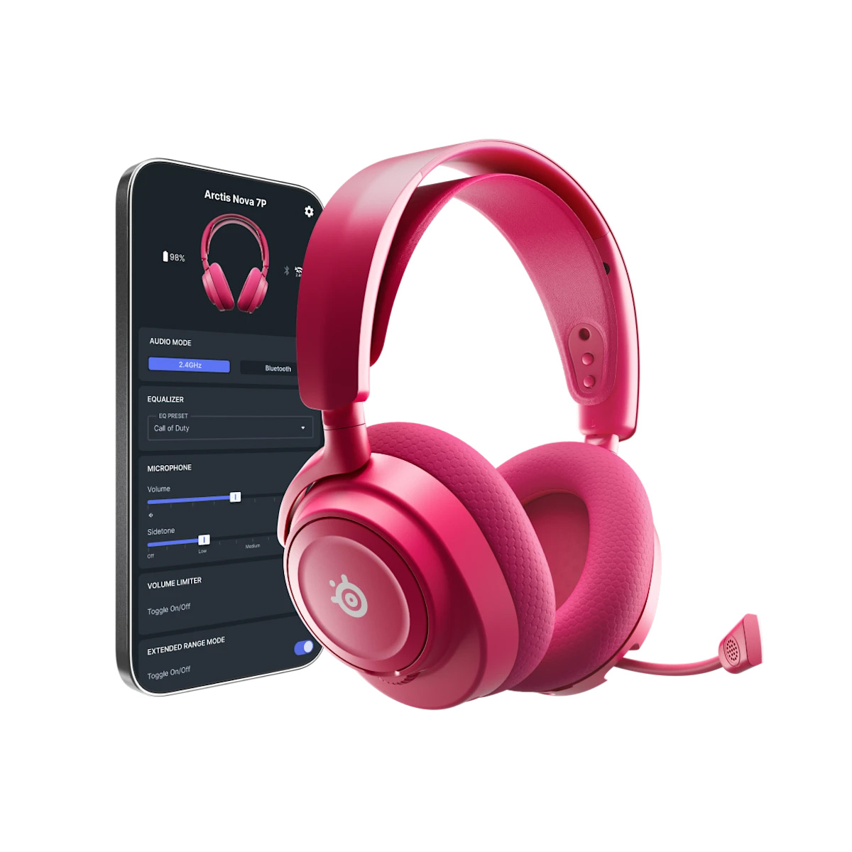 SteelSeries Arctis Nova 7X Wireless Gen 2 三模無線遊戲耳機(61760)(XBOX-桃紅色)